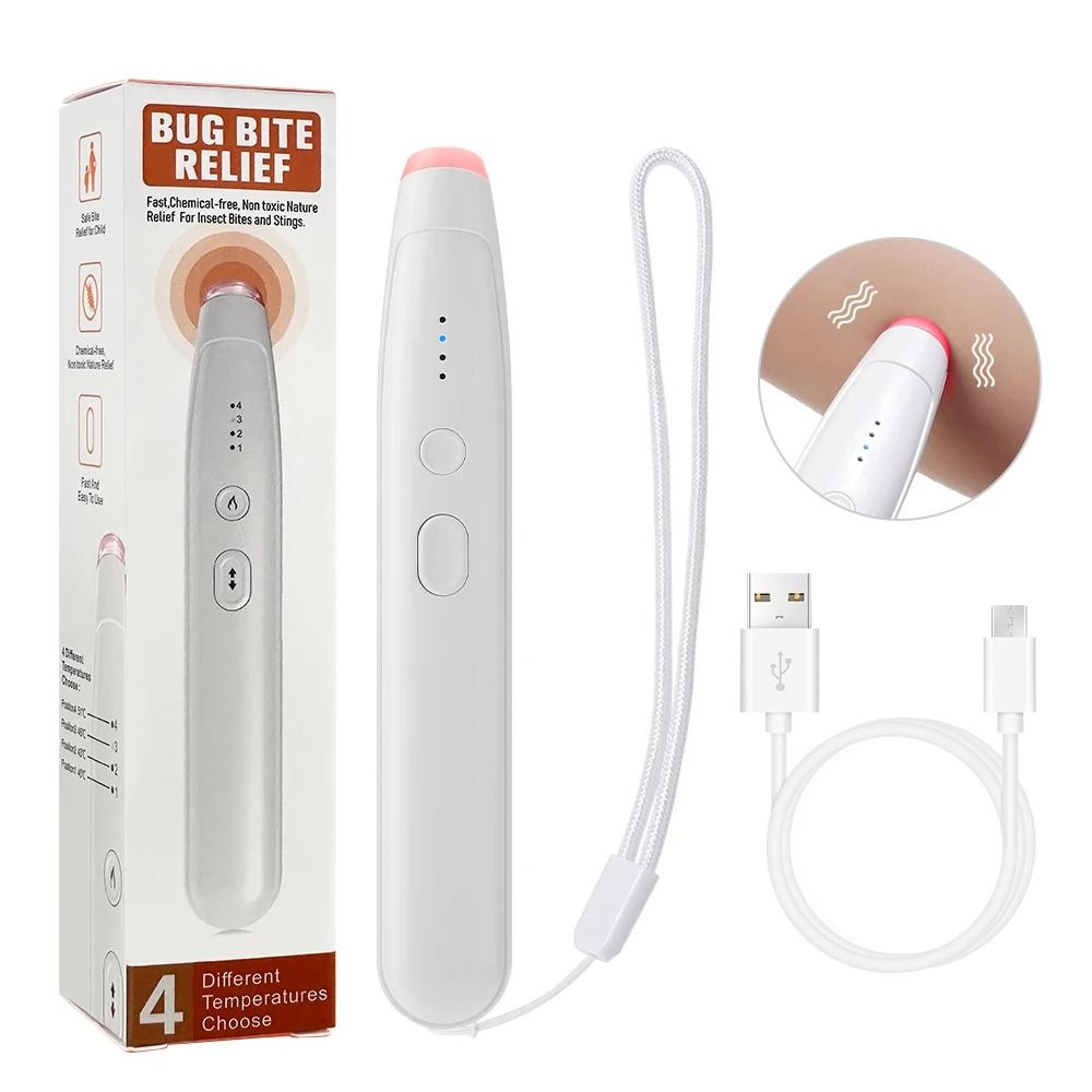 rechargeable portable bug bite relief pen chemical-free anti-itch tool