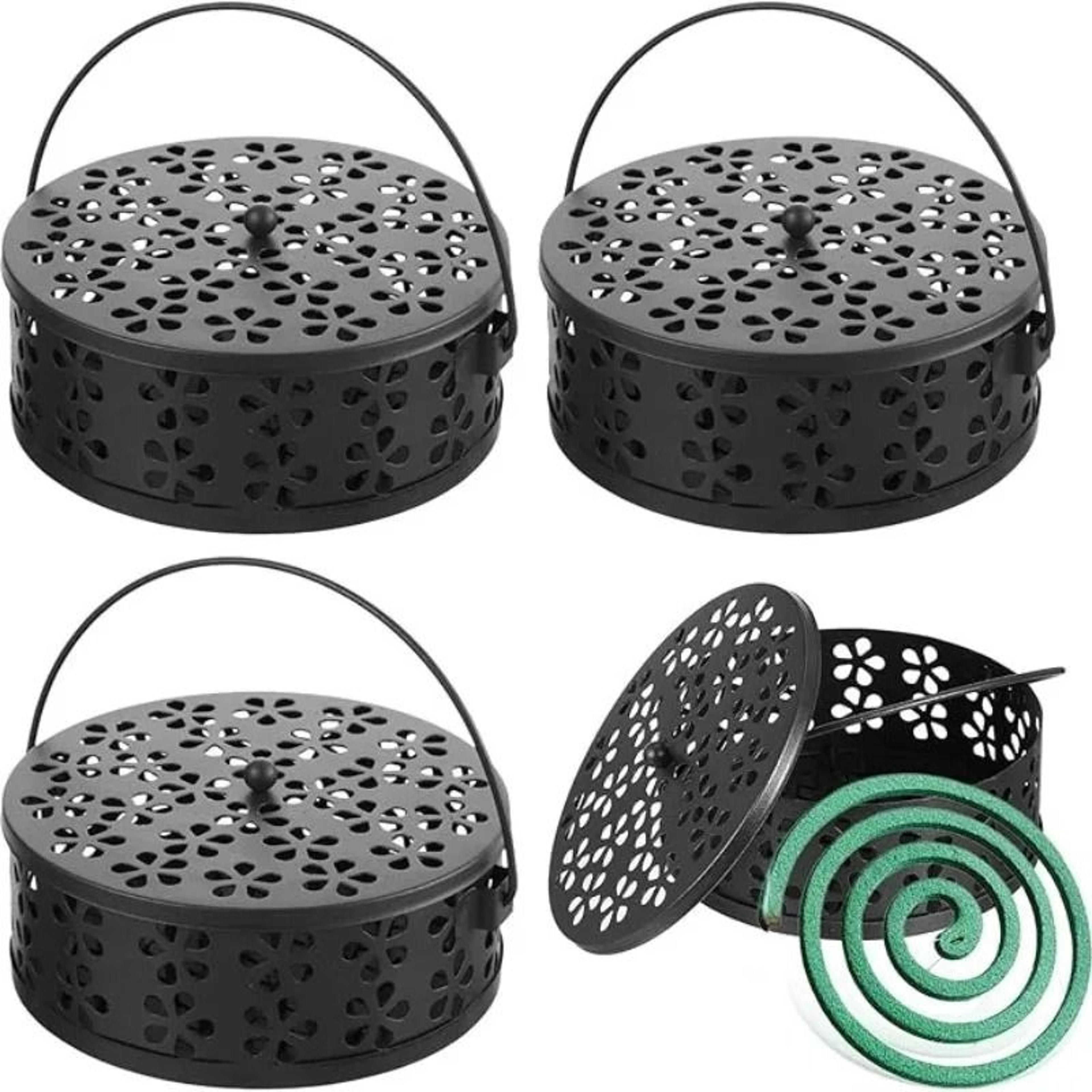 round mosquito coil holder metal incense burner hanging tray camping