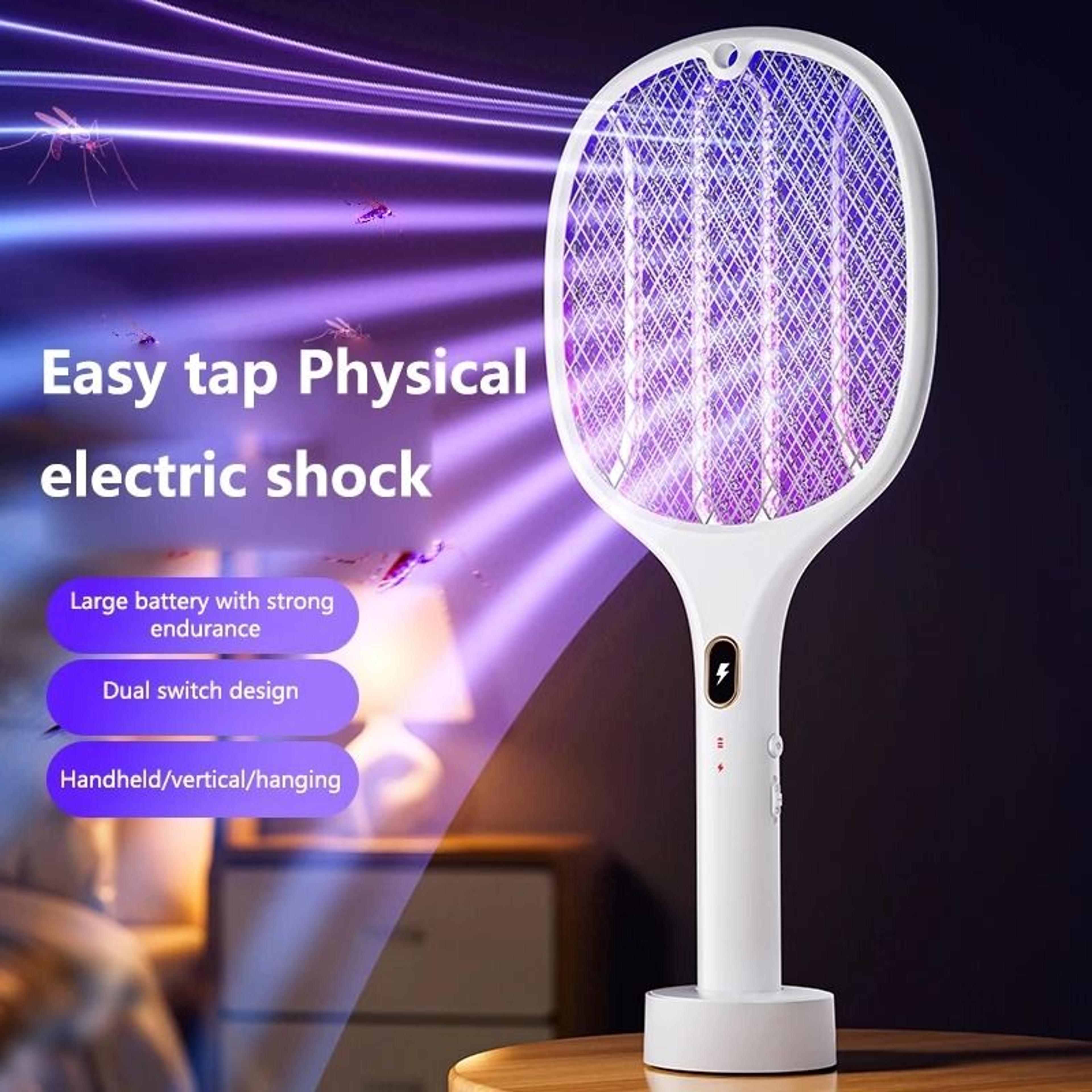 3-in-1 multifunctional electric bug zapper racket usb rechargeable swatter