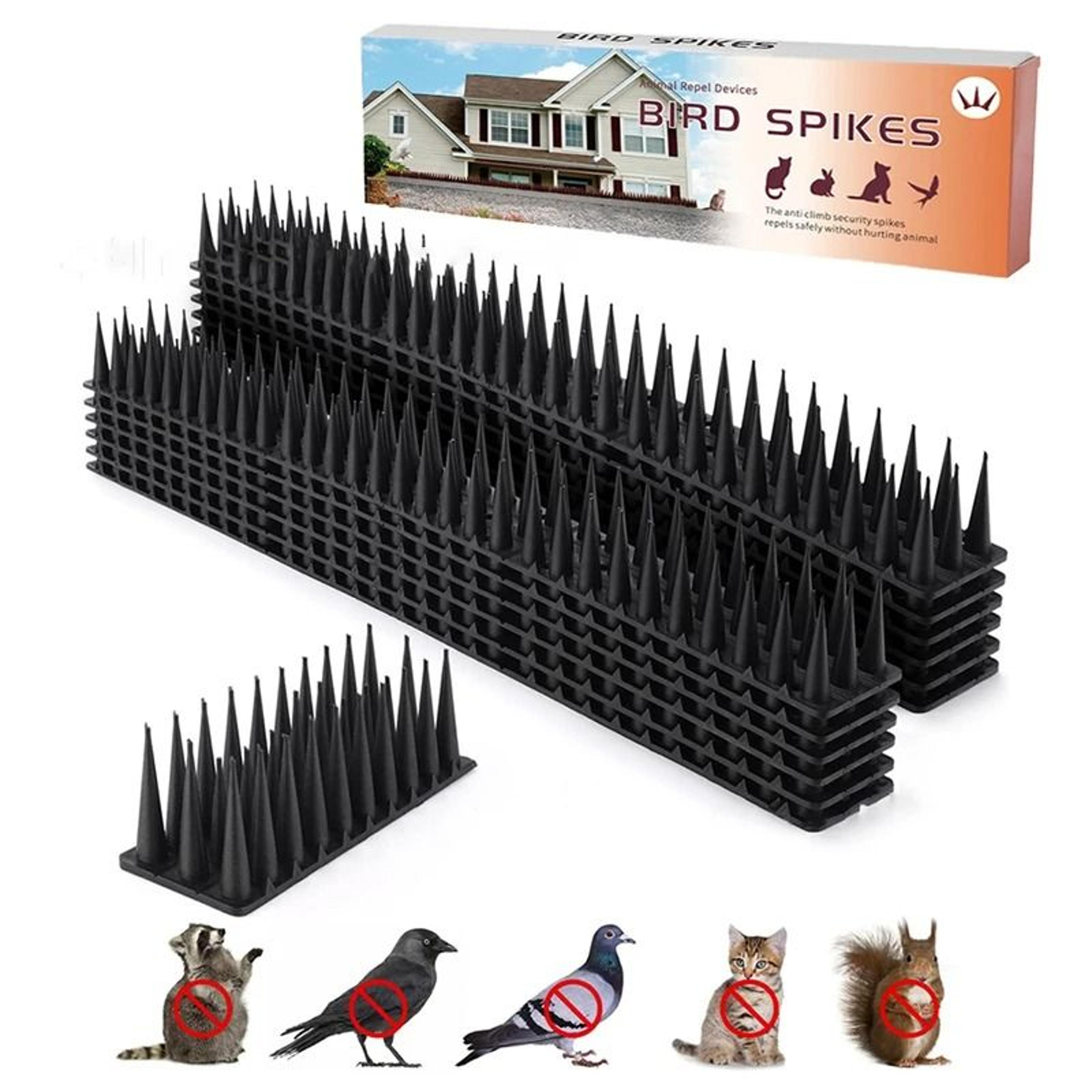 plastic anti-bird spikes balcony eaves windowsills deterrent pigeons cats boxed