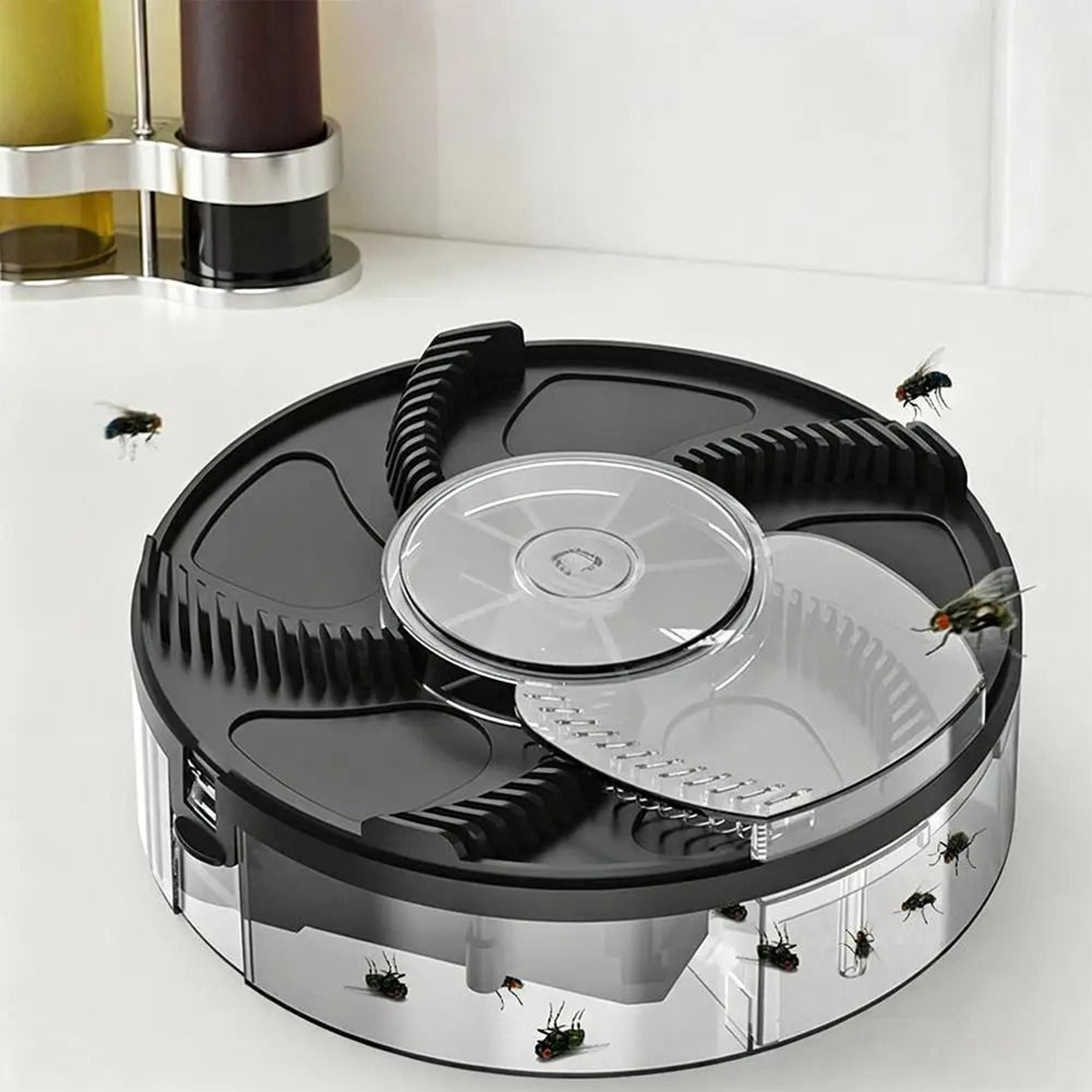 automatic rotating fly trap electric indoor pest catcher removable bait box