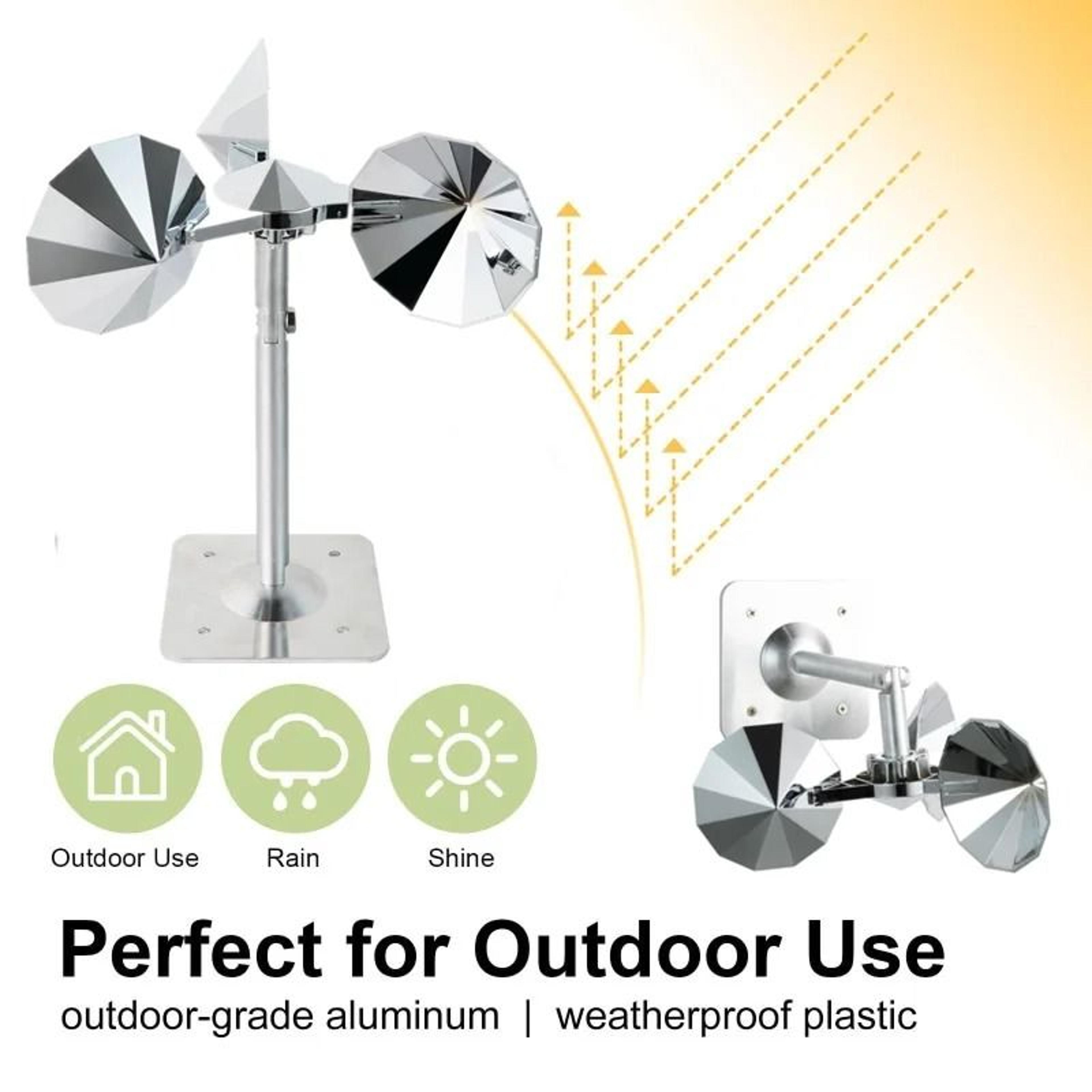 reflective swivel bird repellent wind powered carbon steel scare device