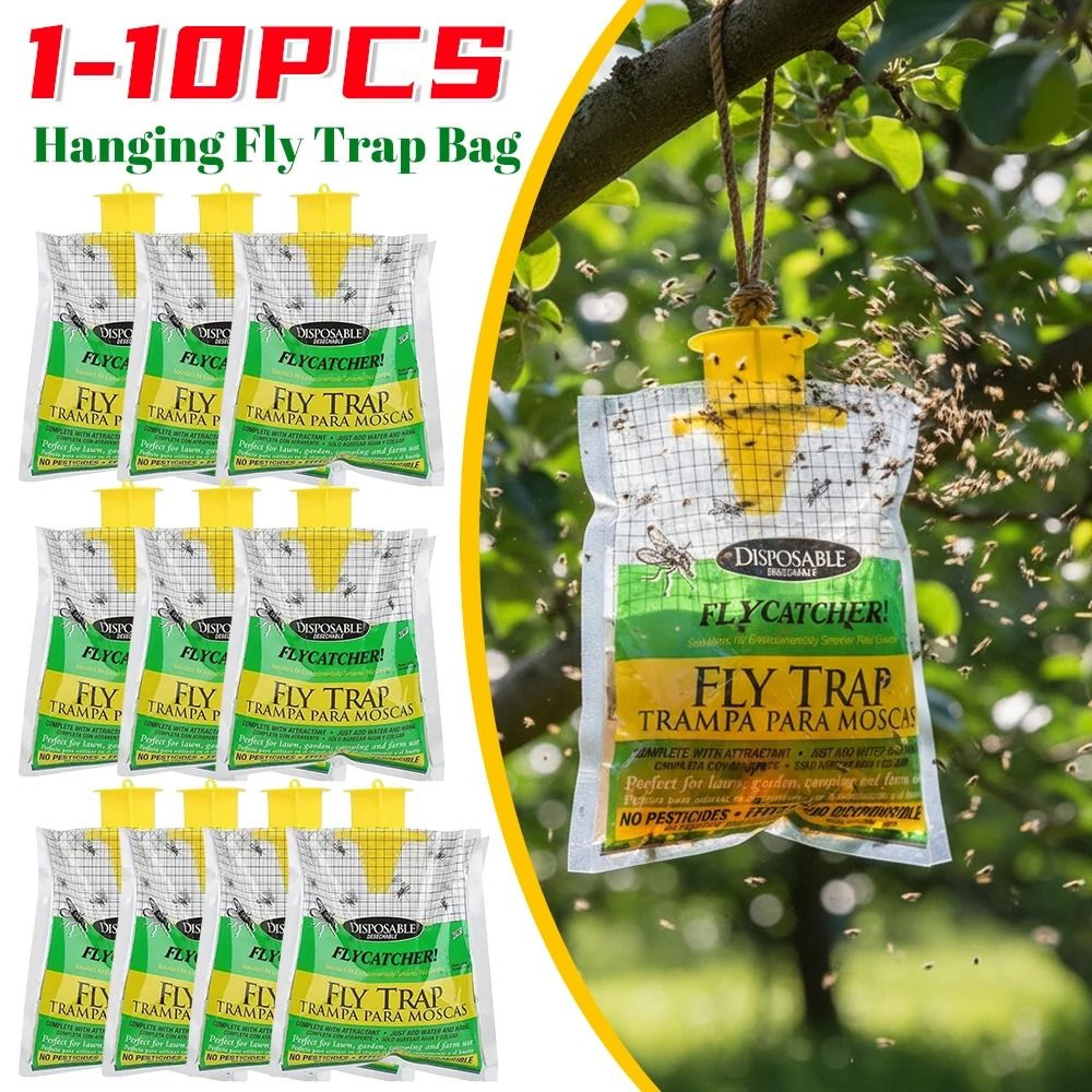 effective outdoor hanging fly catcher bag disposable non-toxic mosquito trap set