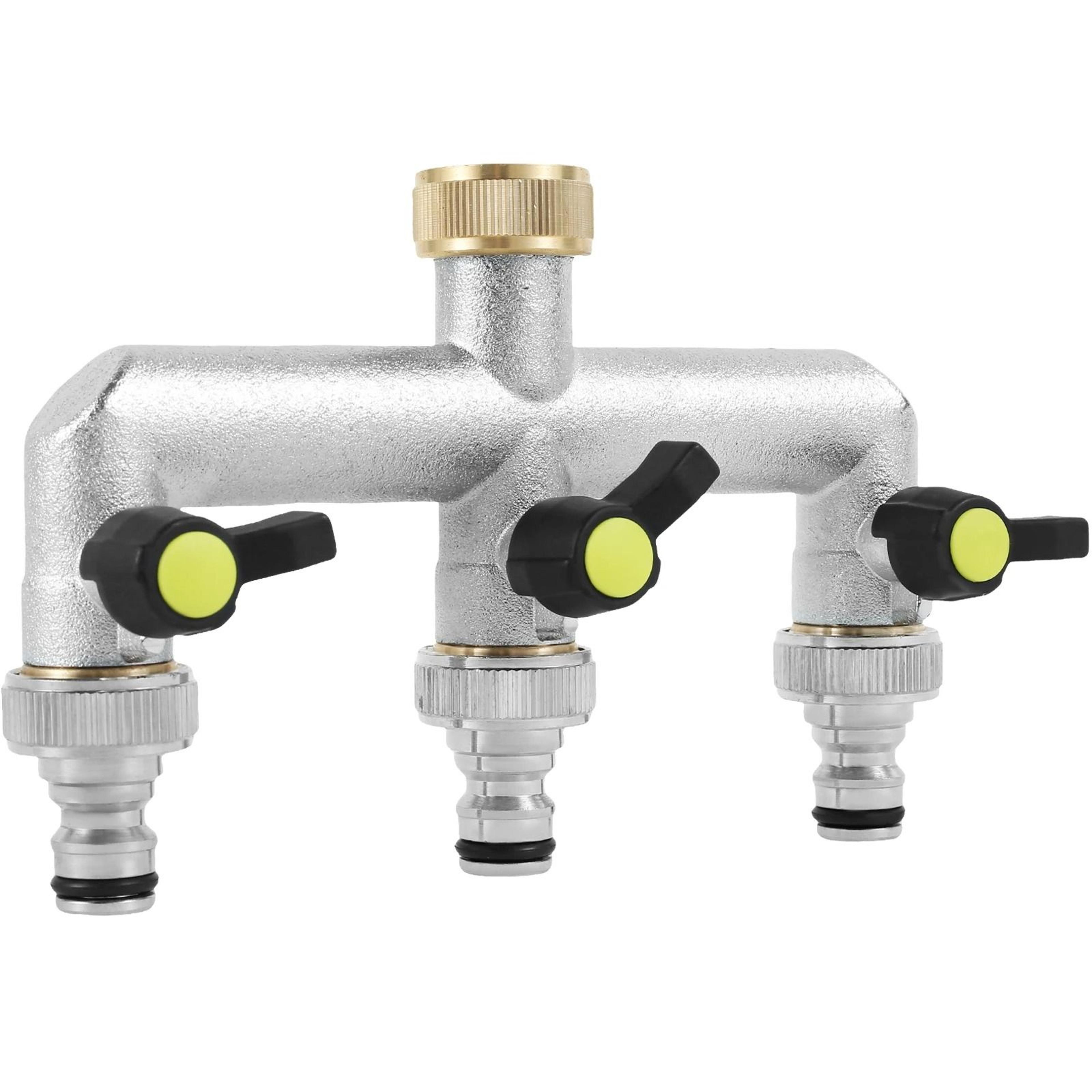 3 way hose splitter 3/4 inch zinc alloy garden faucet individual valve connector