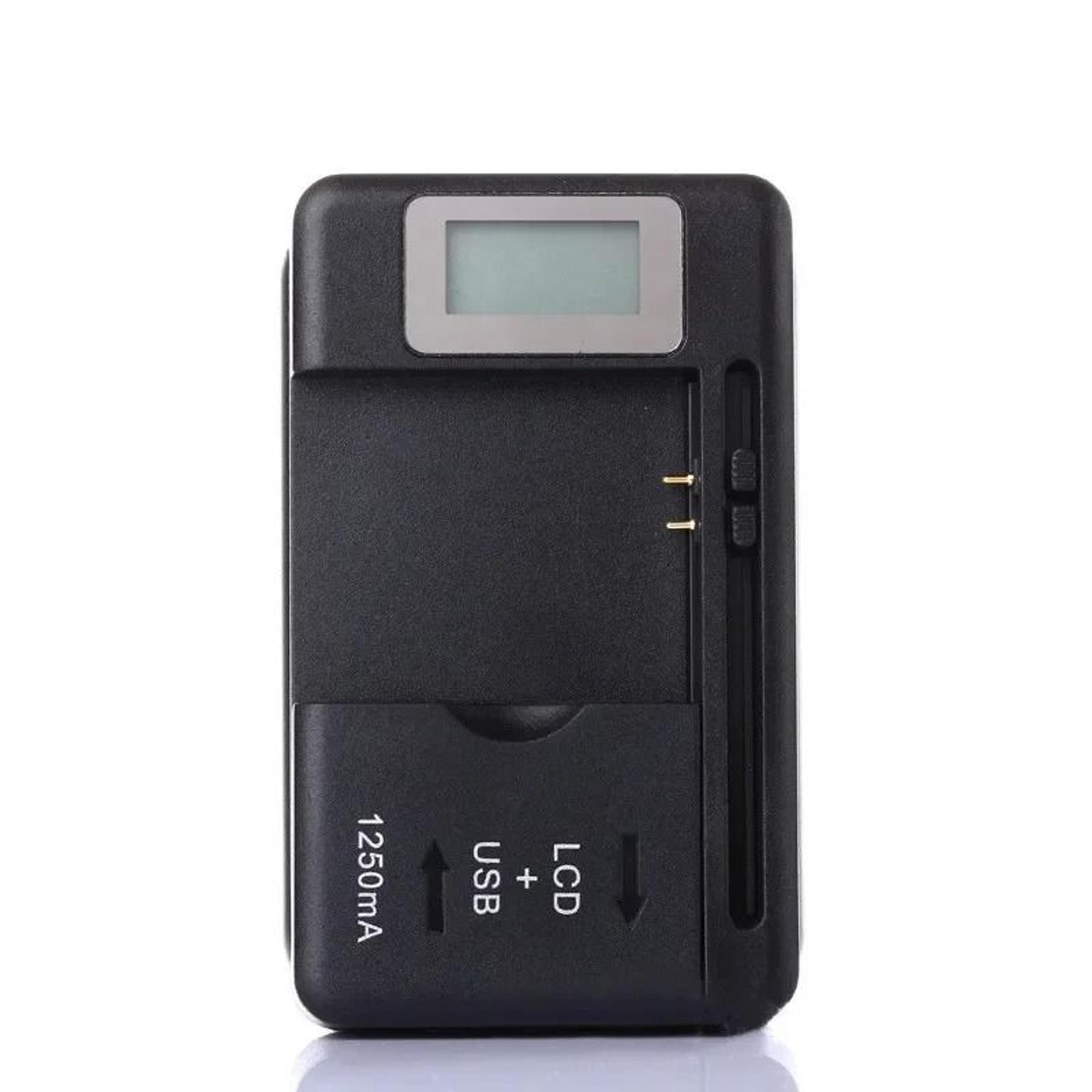 universal 2 in 1 lcd battery charger usb port 32-55mm mobile cell phone dock