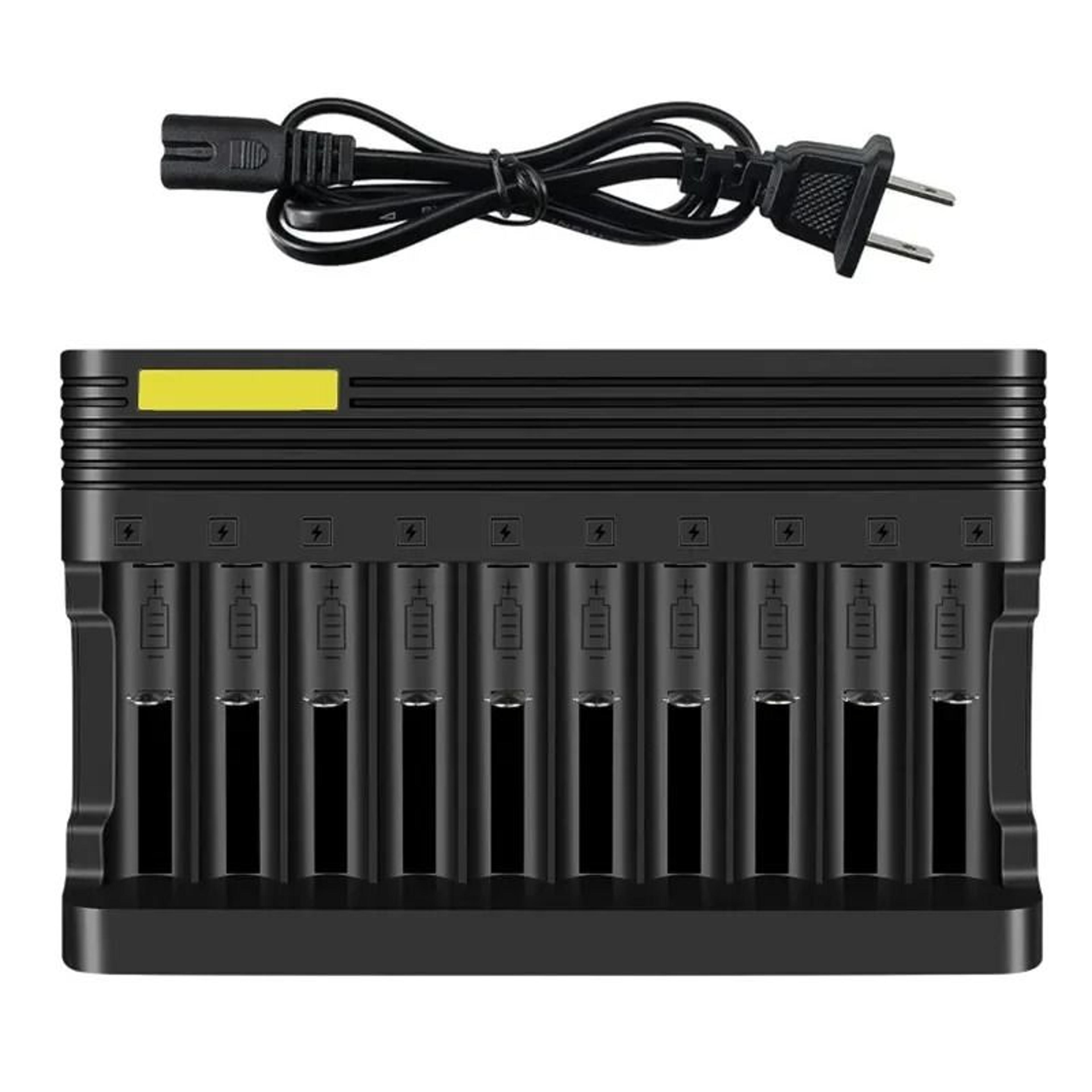 10 slot universal 18650 battery charger dock fit 26650 16340 18500 li-ion base