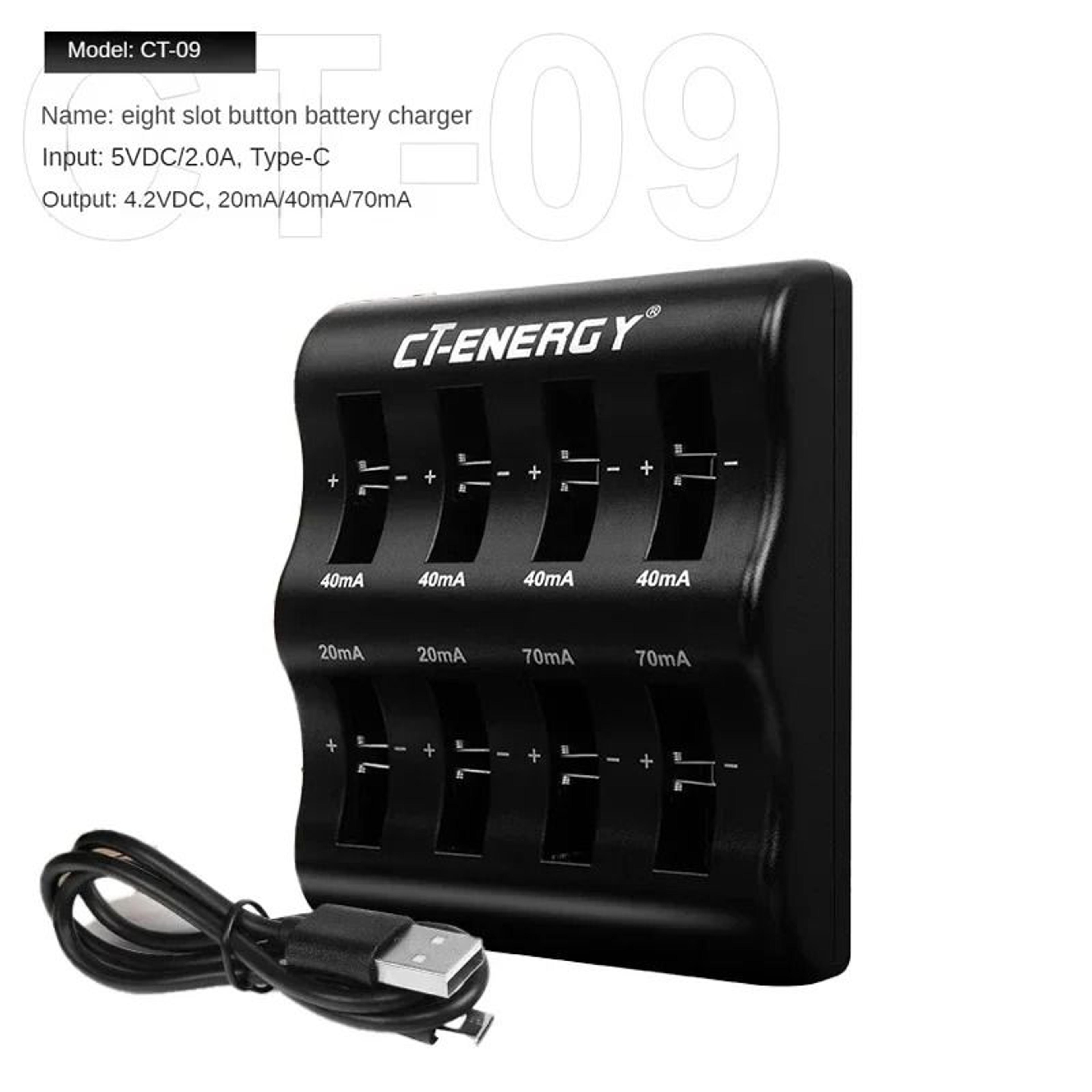 smart 8 slot coin battery charger fit cr2032 cr2025 cr2016 cr2450 lir cells