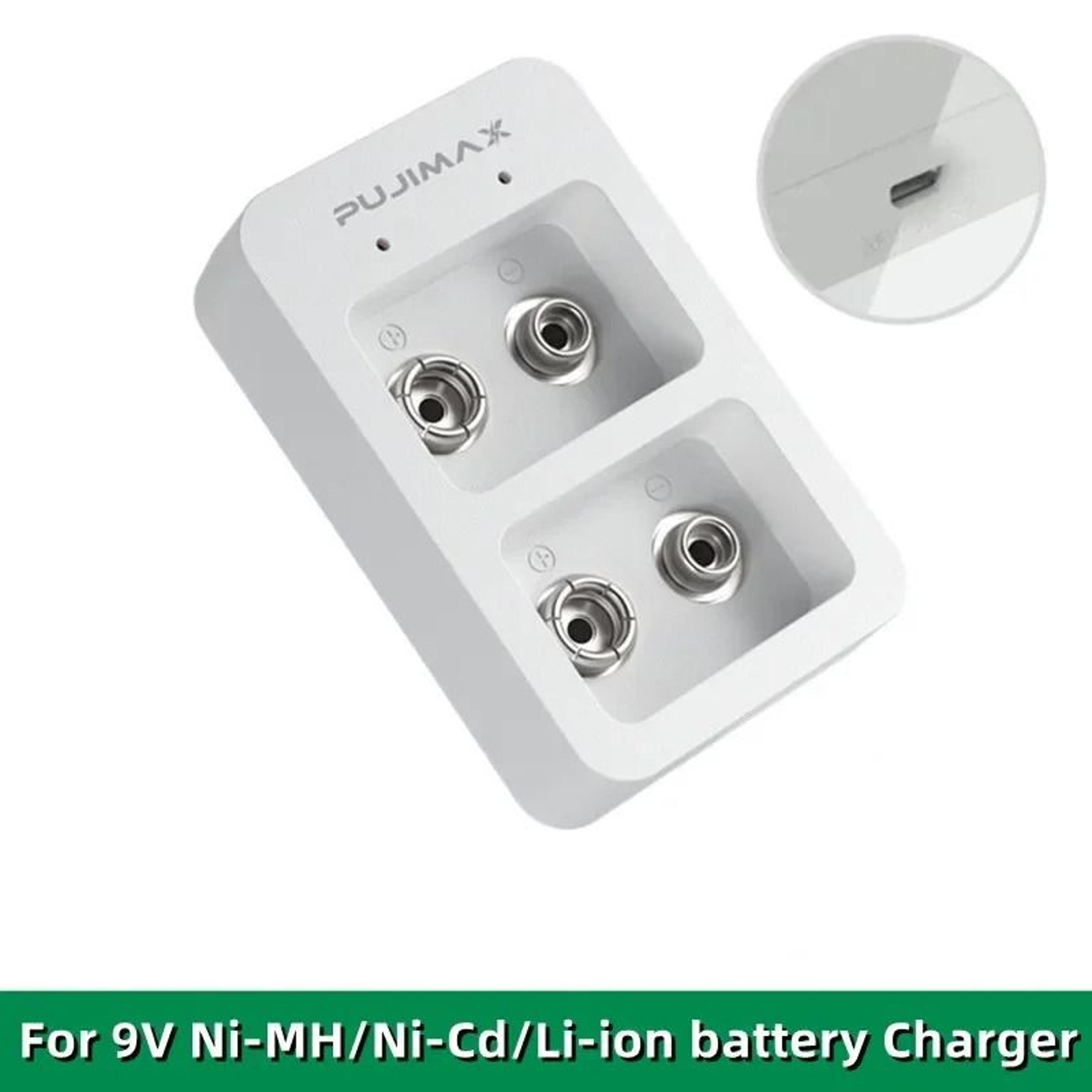 smart 2 slot 9v battery charger usb fast station fit li-ion ni-mh ni-cd