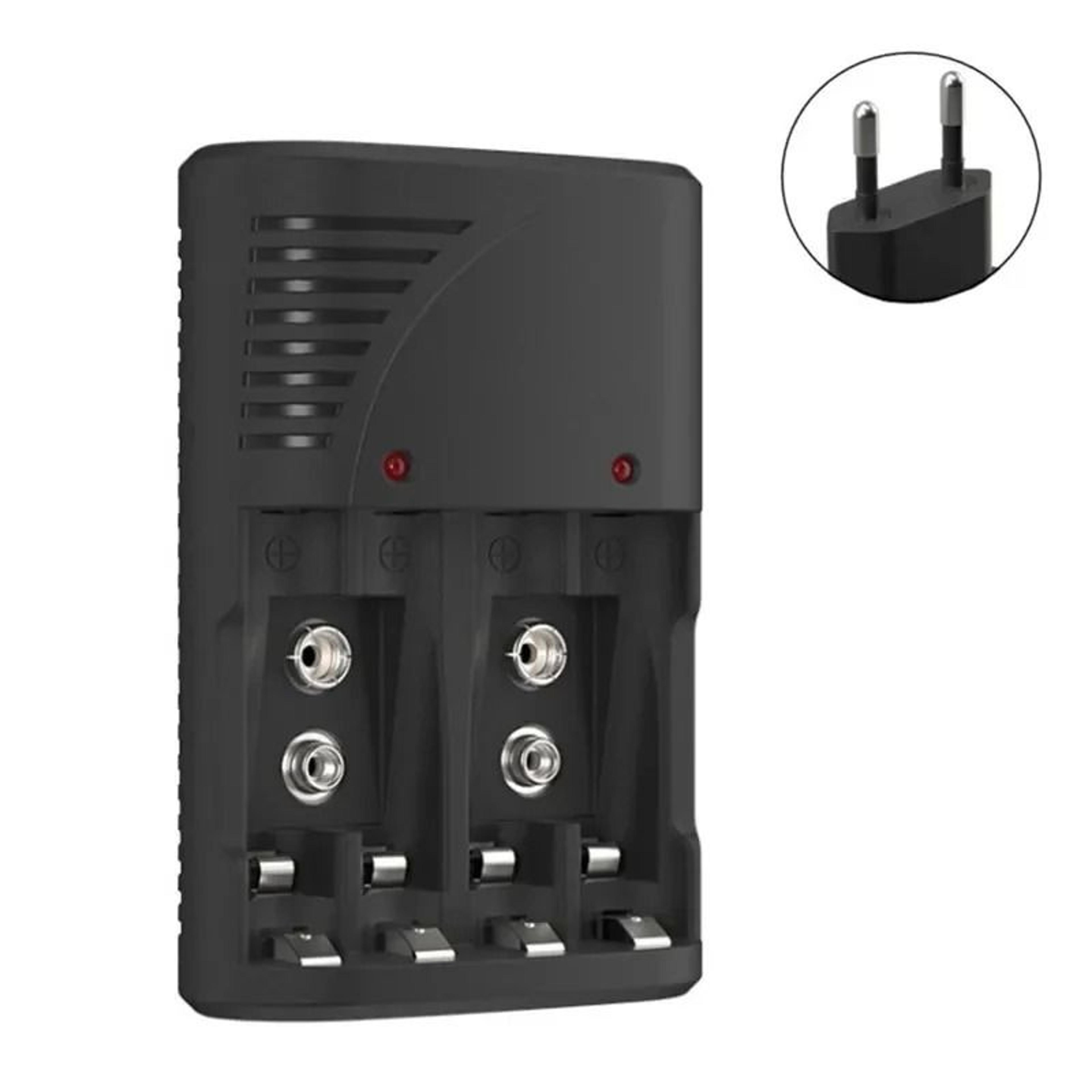 eu plug universal battery charger 4-slot led light for 9v 1.2v aa aaa battery