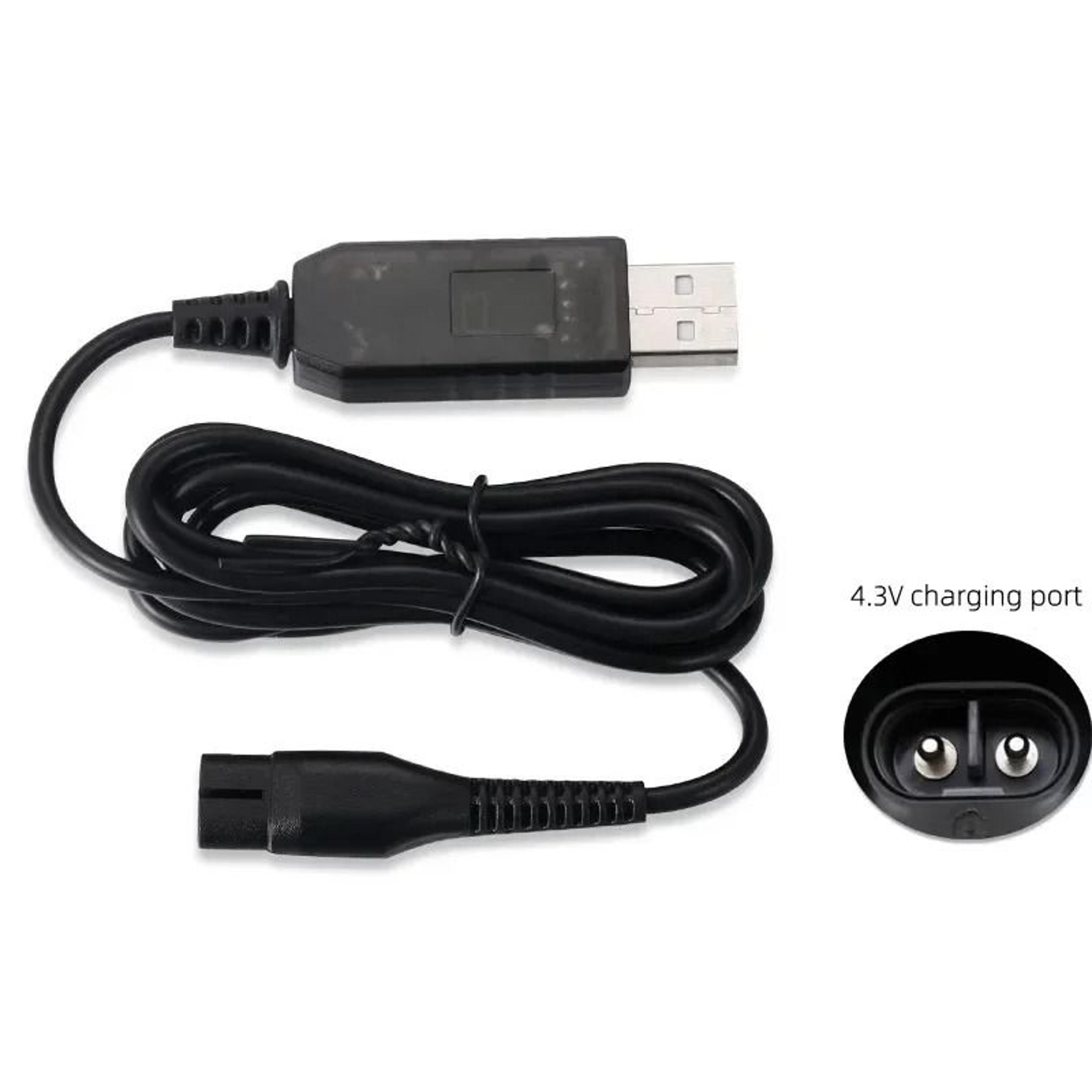 4.3v usb charger cable fit philips oneblade qp2520 a00390 qg3340 rq310 shaver