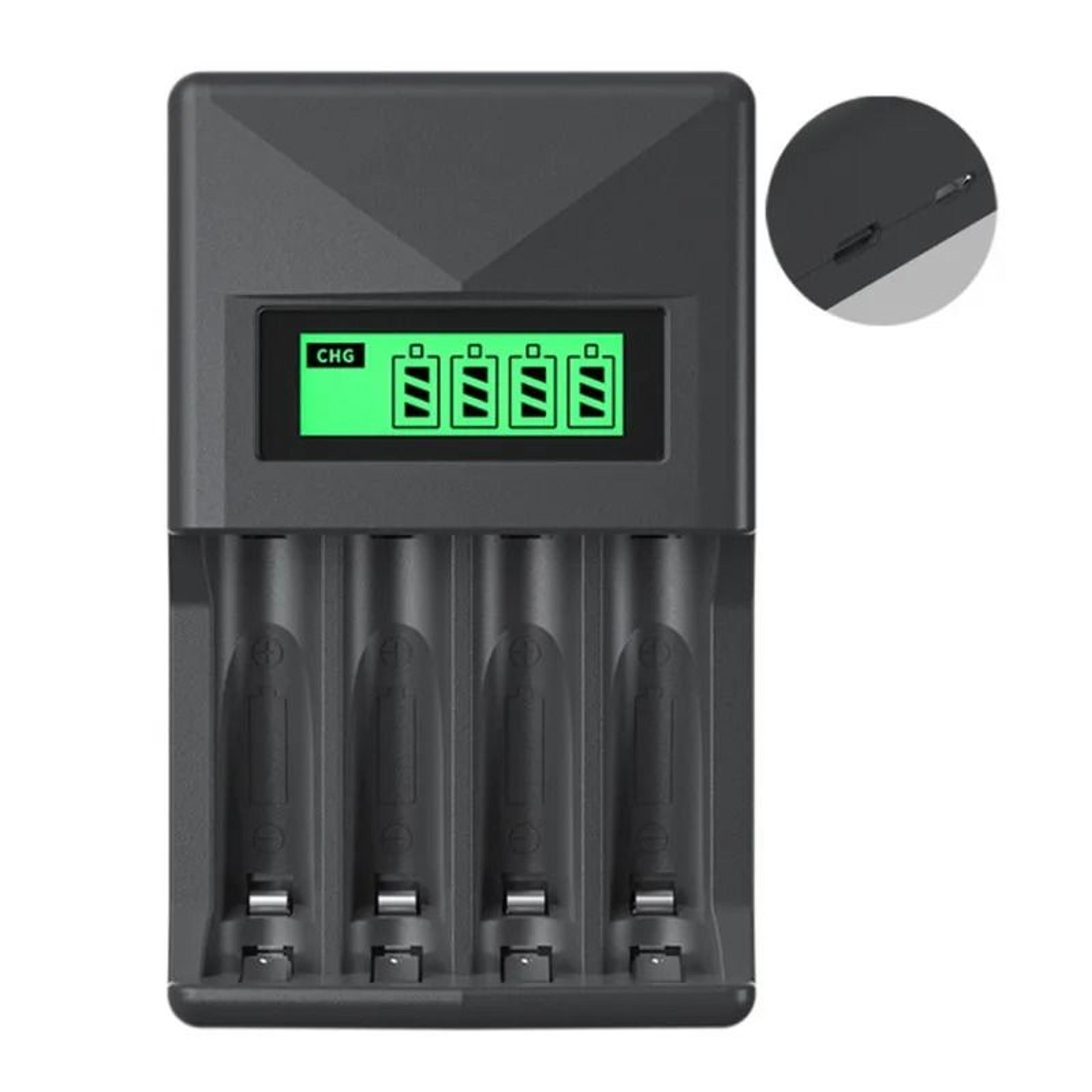smart fast battery charger lcd display usb type-c fit 1.2v aa aaa battery