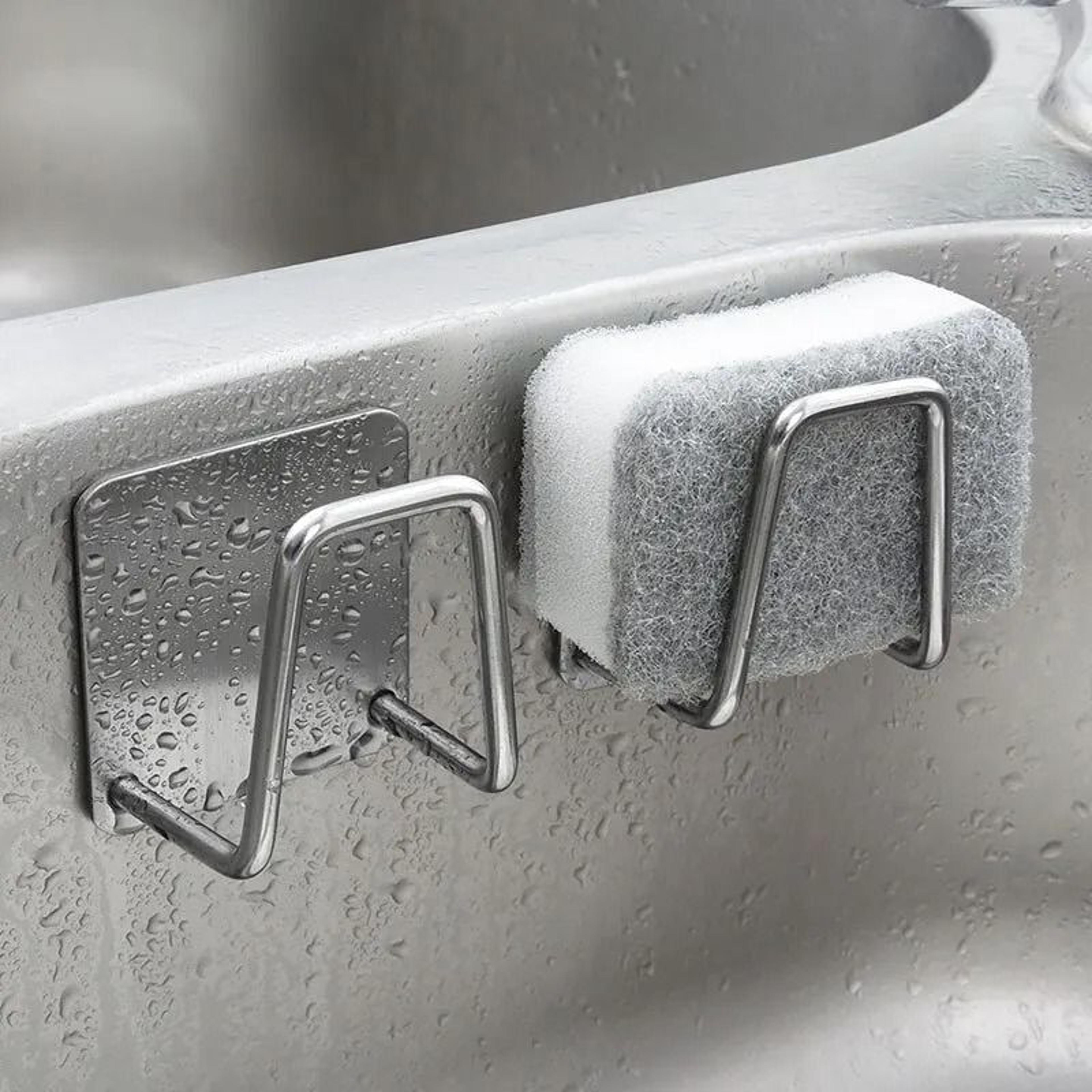 stainless steel sink sponge holder adhesive drain rack fit kitchen sponge ball