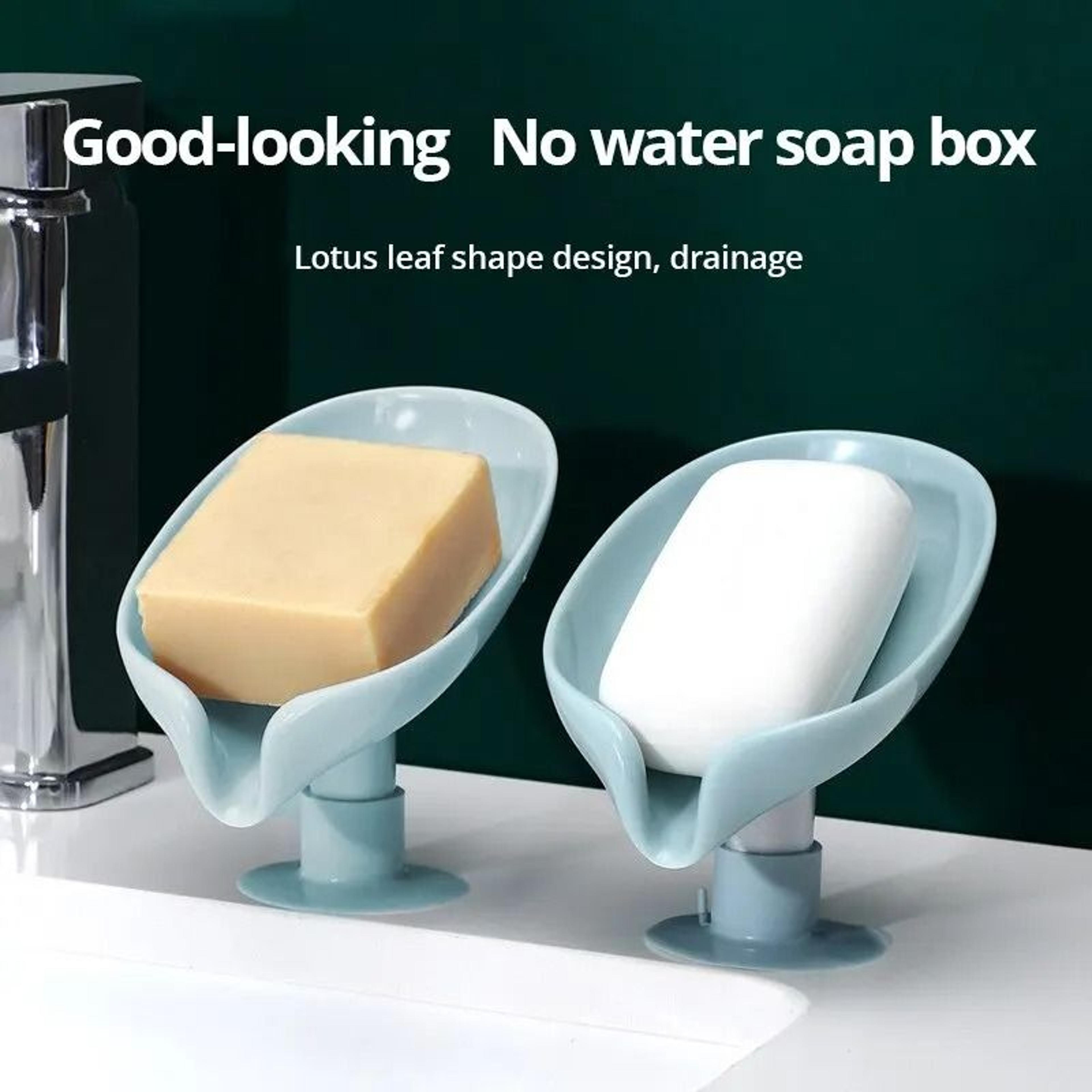 2pcs cute suction cup draining soap dish holder punch free bathroom saver rack