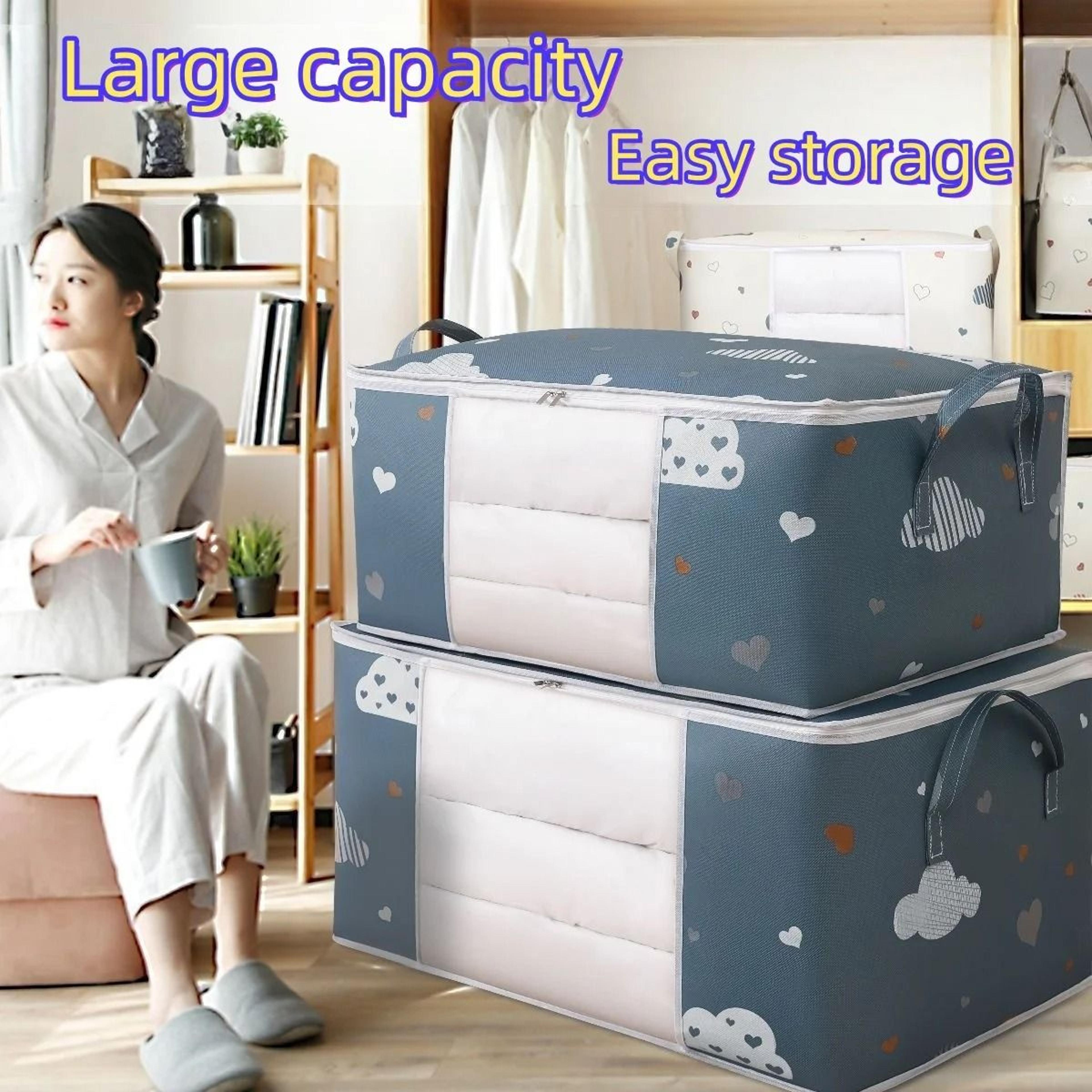 large capacity storage bag organizer with handles non-woven dustproof pouch