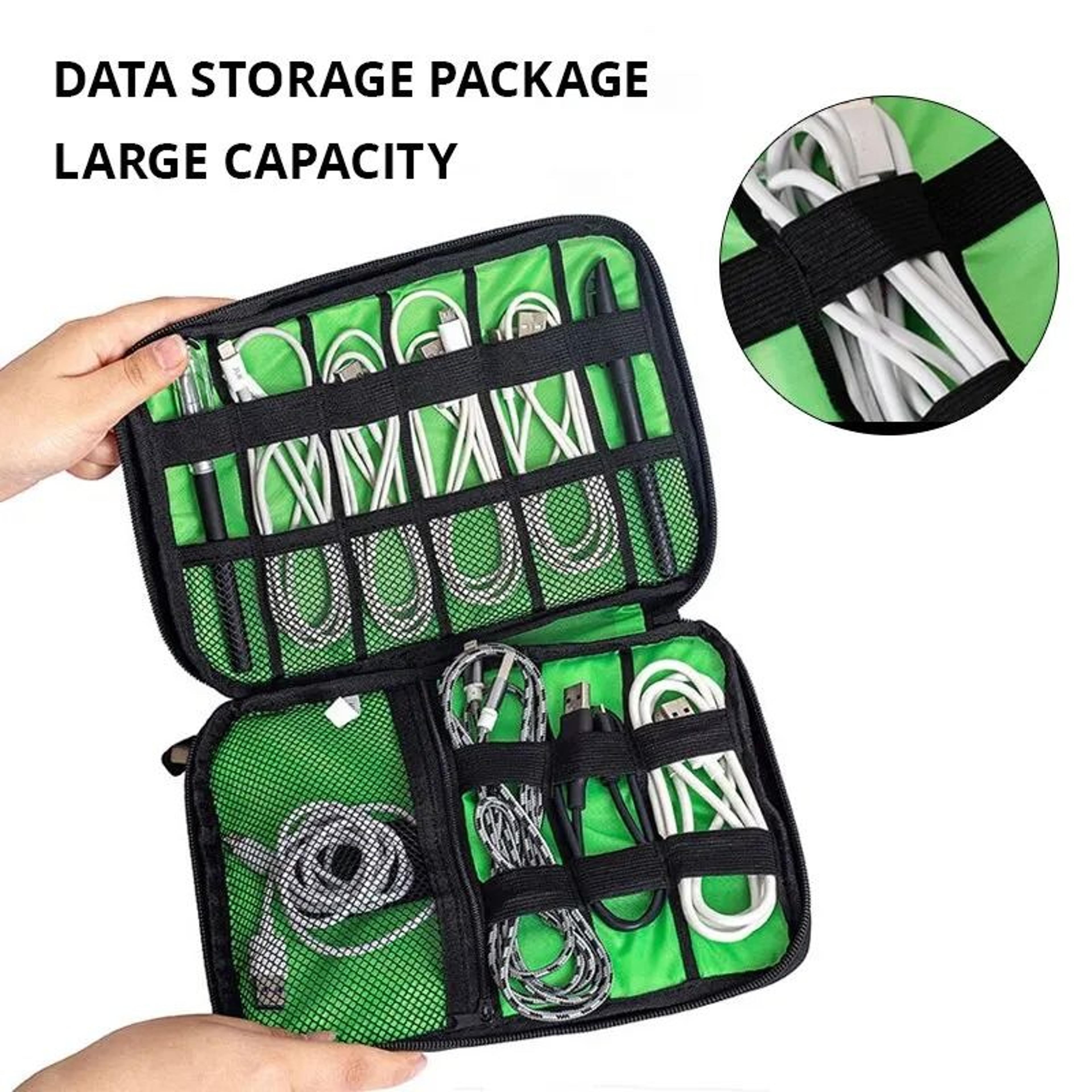 portable travel electronics organizer bag usb cable charger cable pouch