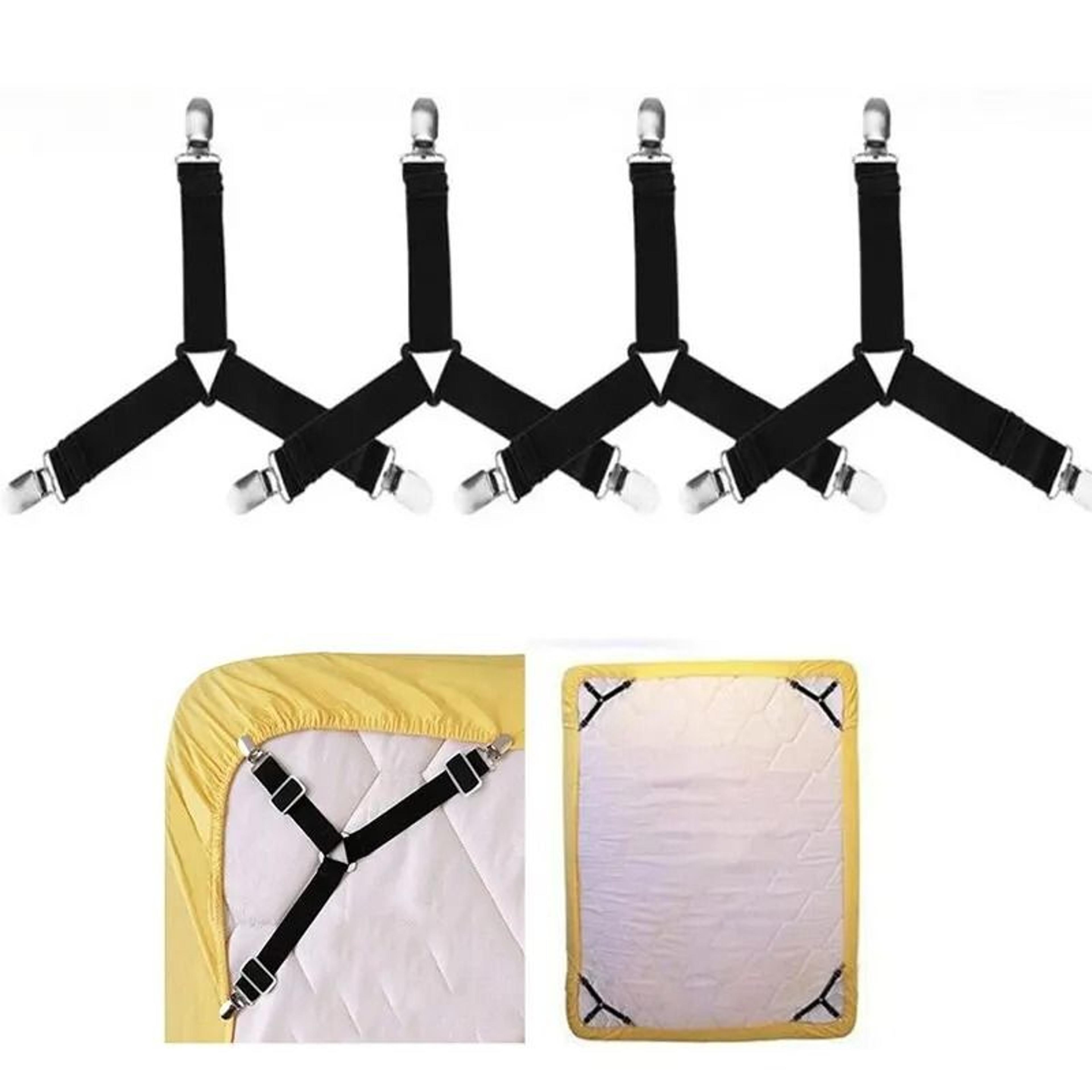 4pcs adjustable bed sheet fasteners elastic strap clips mattress cover holder