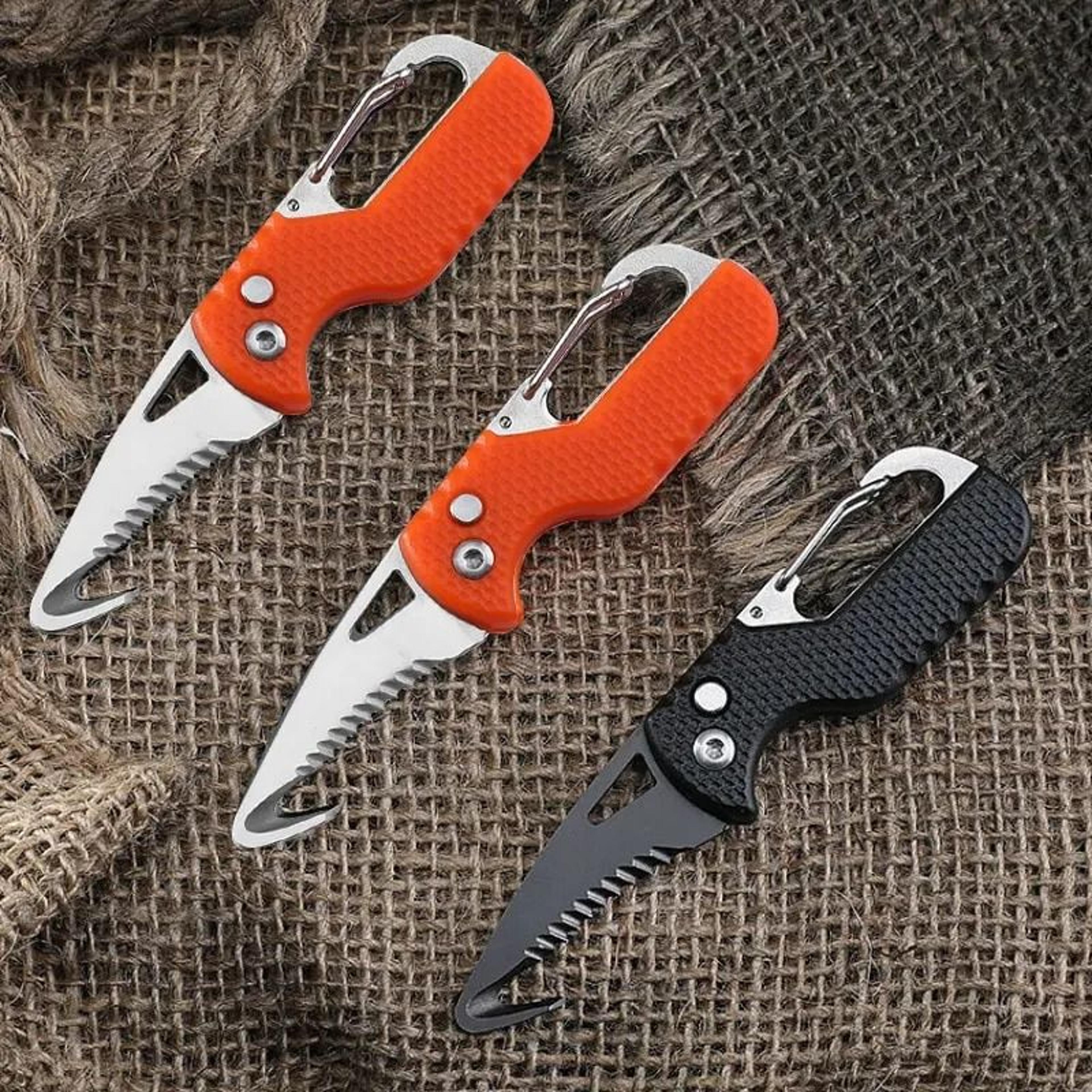 portable multi tool keychain box opener serrated hook survival parcel knife