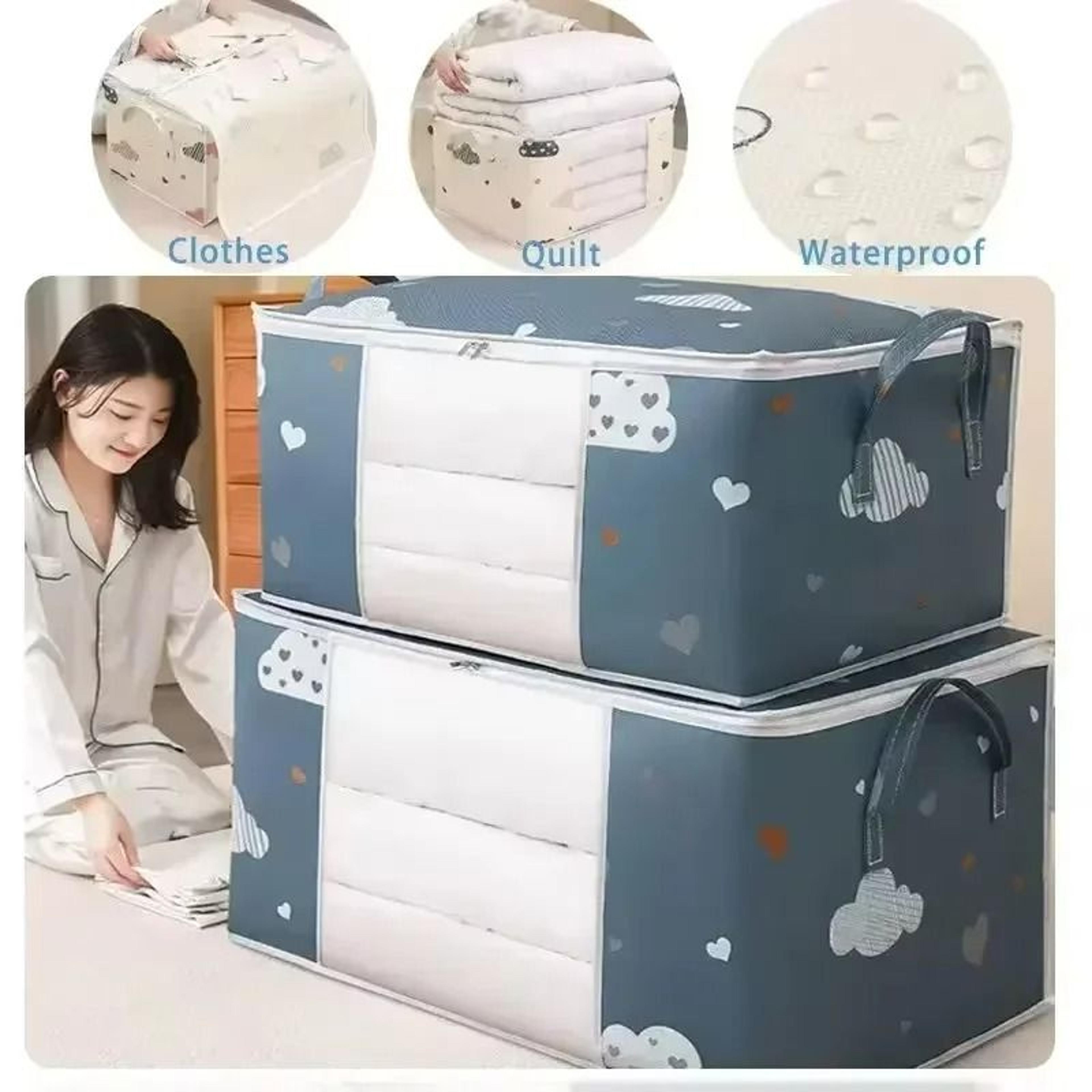 large foldable non woven storage bag fabric dust proof quilt clothes organizer