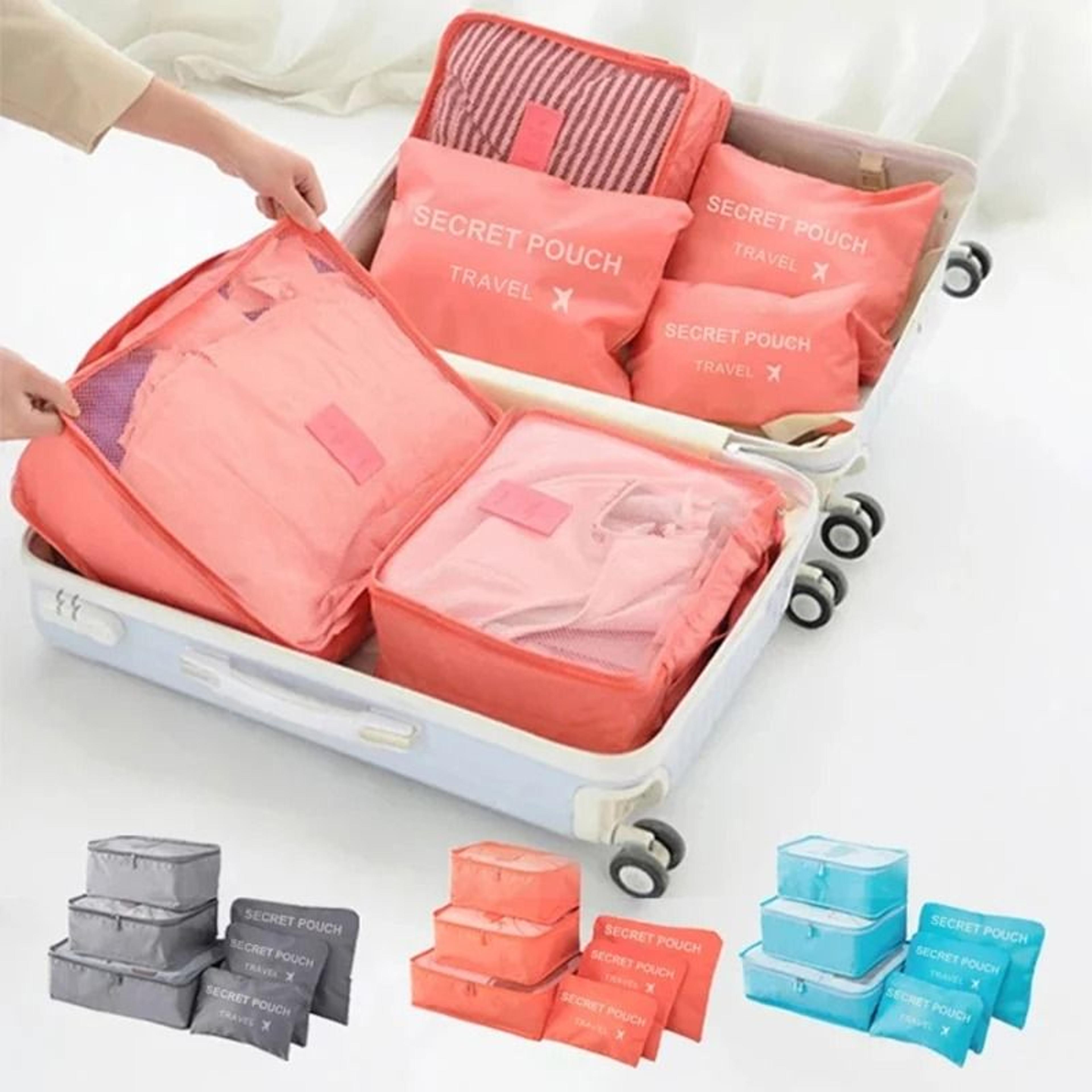 6pcs waterproof travel packing cubes set luggage storage organizer bags