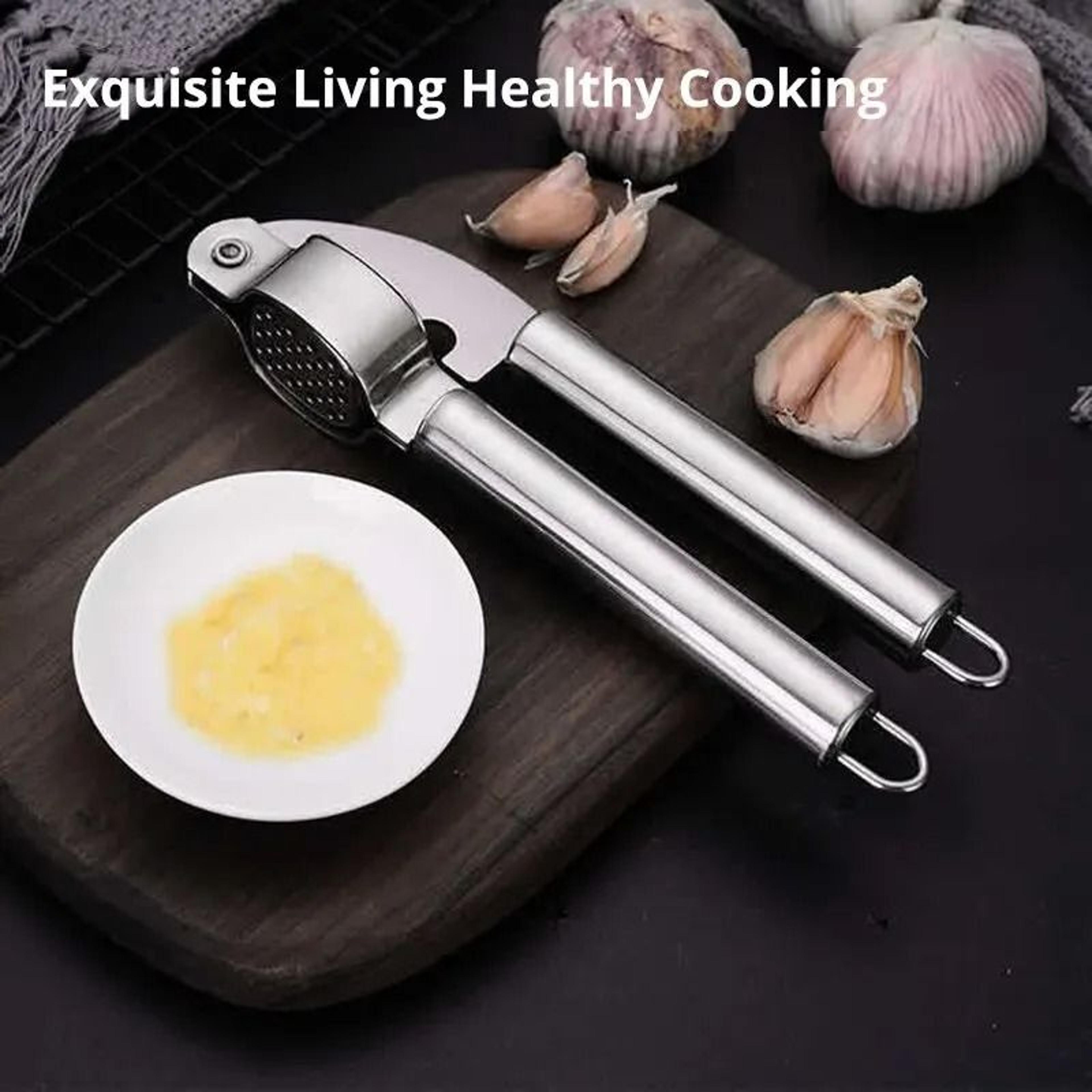 stainless steel garlic press rocker manual crusher mincer kitchen tool