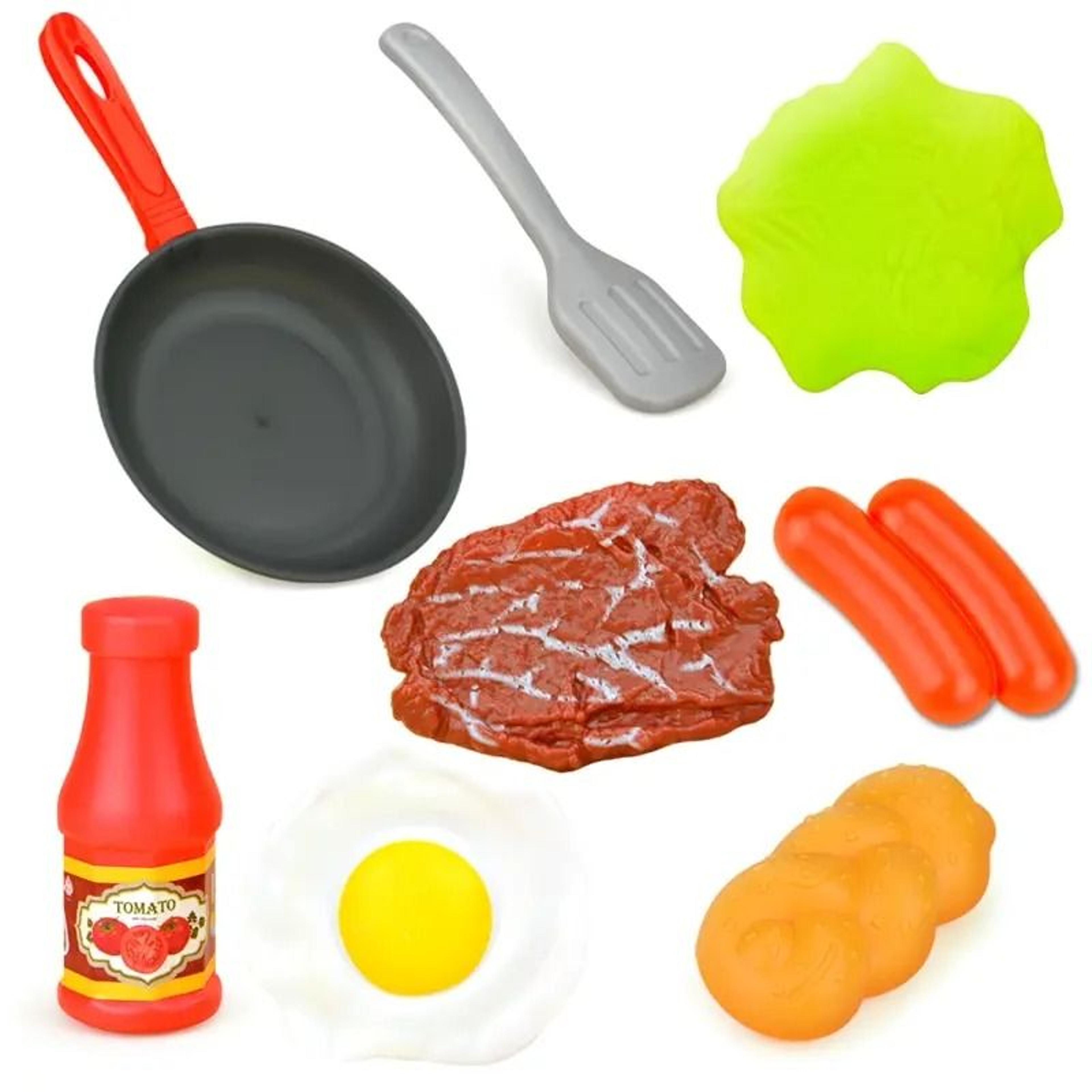 8pcs kids pretend play kitchen set cooking pot steak play food accessories