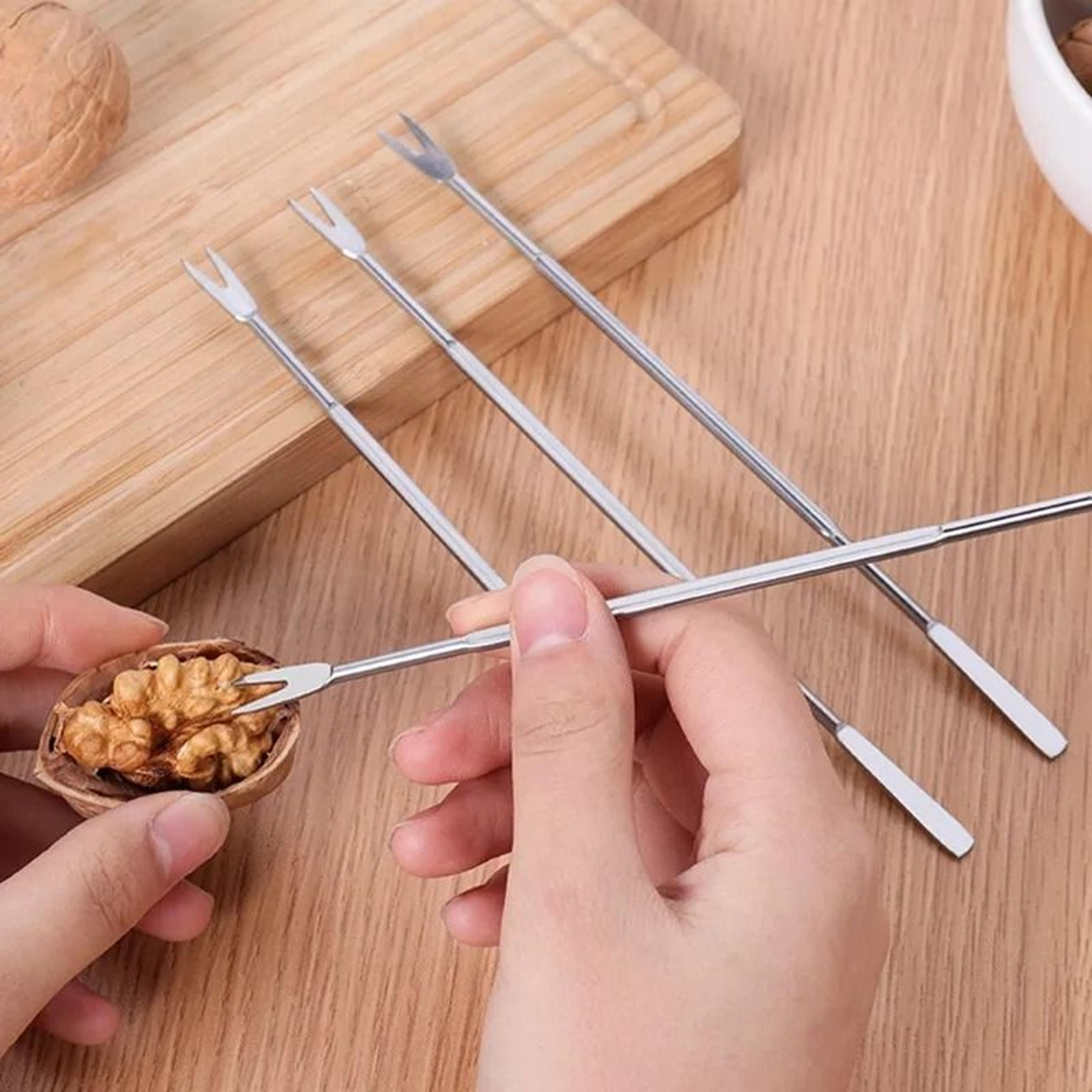 5pcs stainless steel seafood forks lobster cracker picks walnut needles