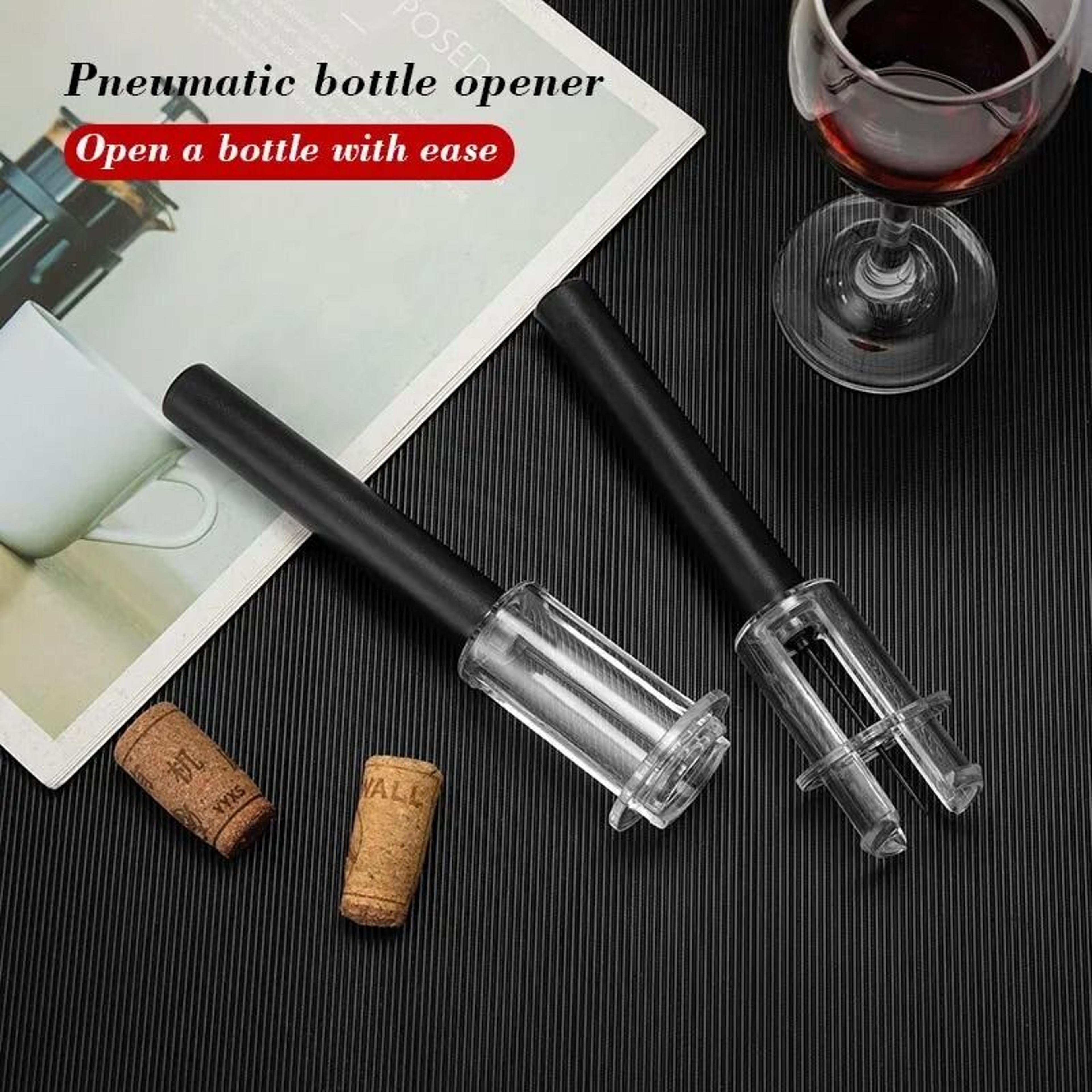 air pressure wine bottle opener stainless steel pin pneumatic corkscrew