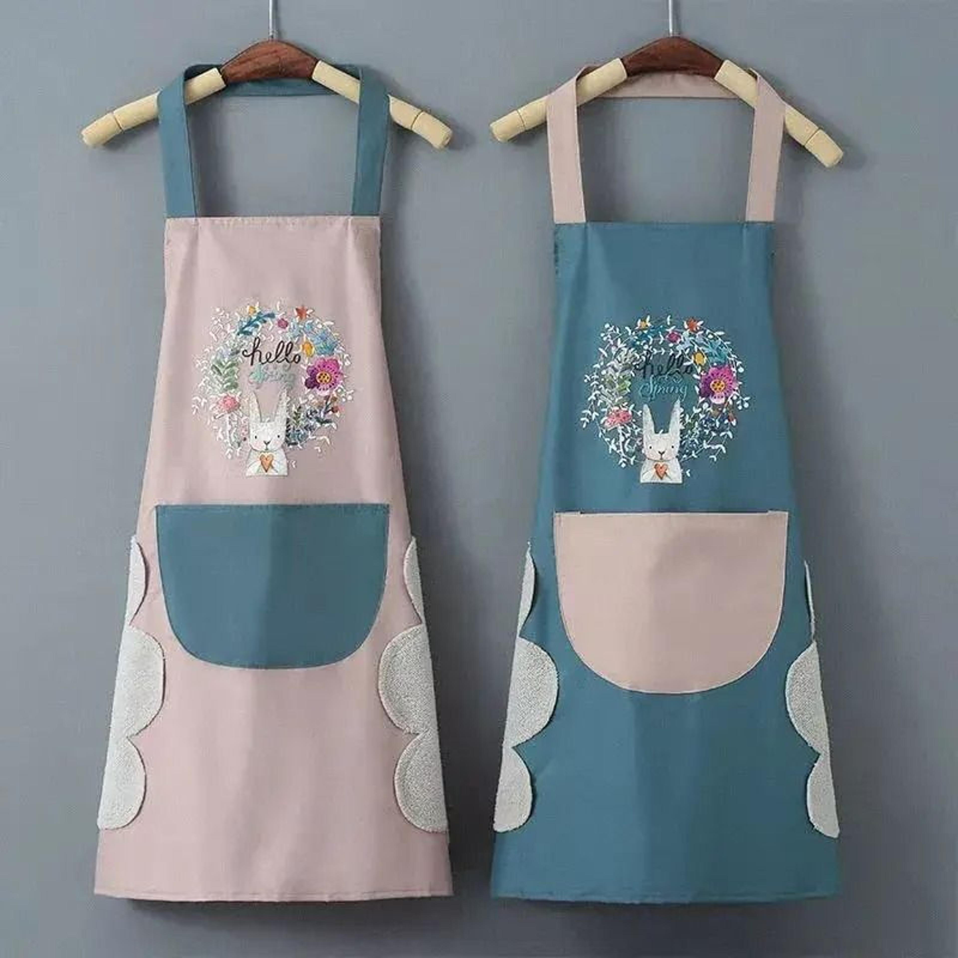 waterproof oilproof kitchen cooking apron soft hand wiping side towel