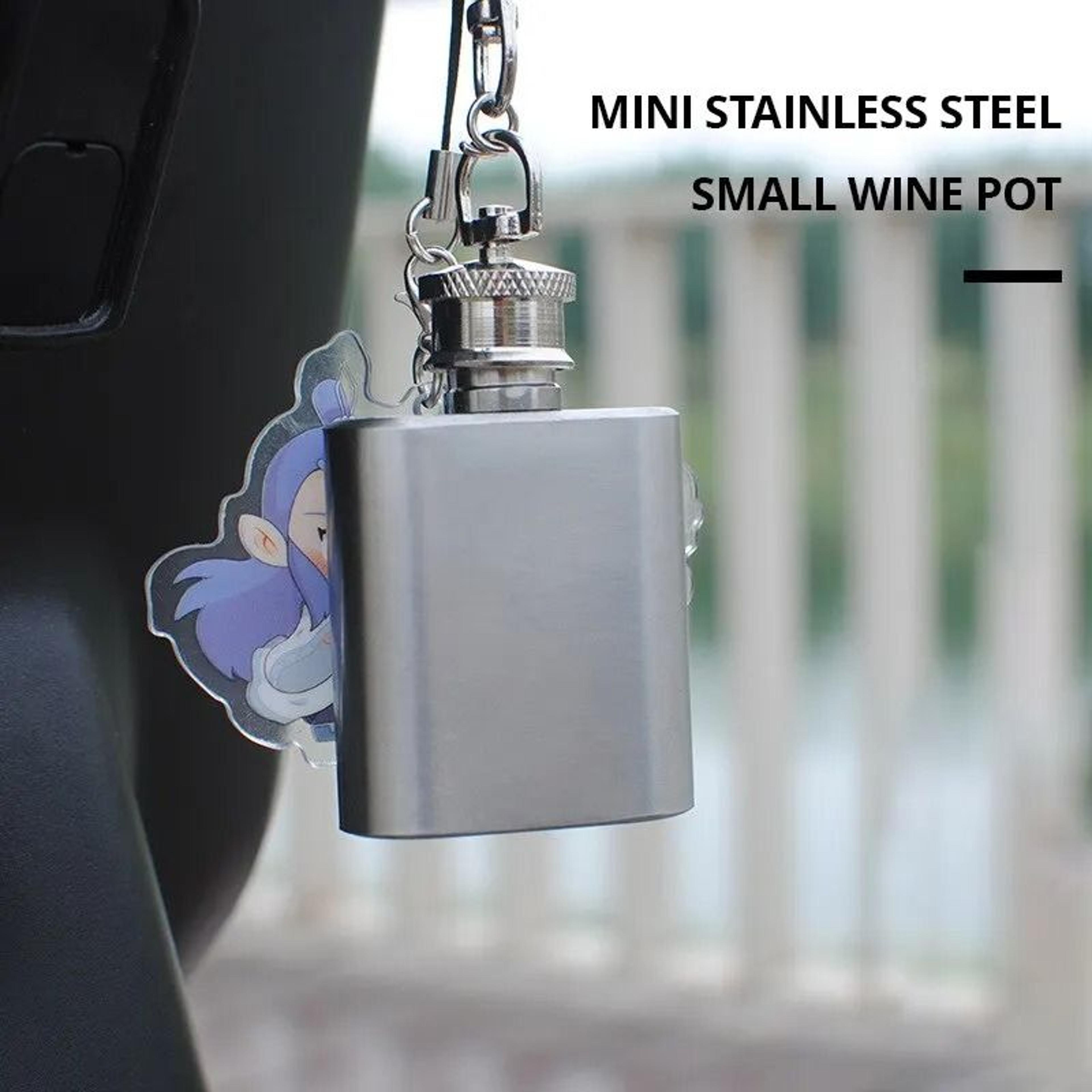 1oz stainless steel mini hip flask portable liquor whiskey pocket bottle