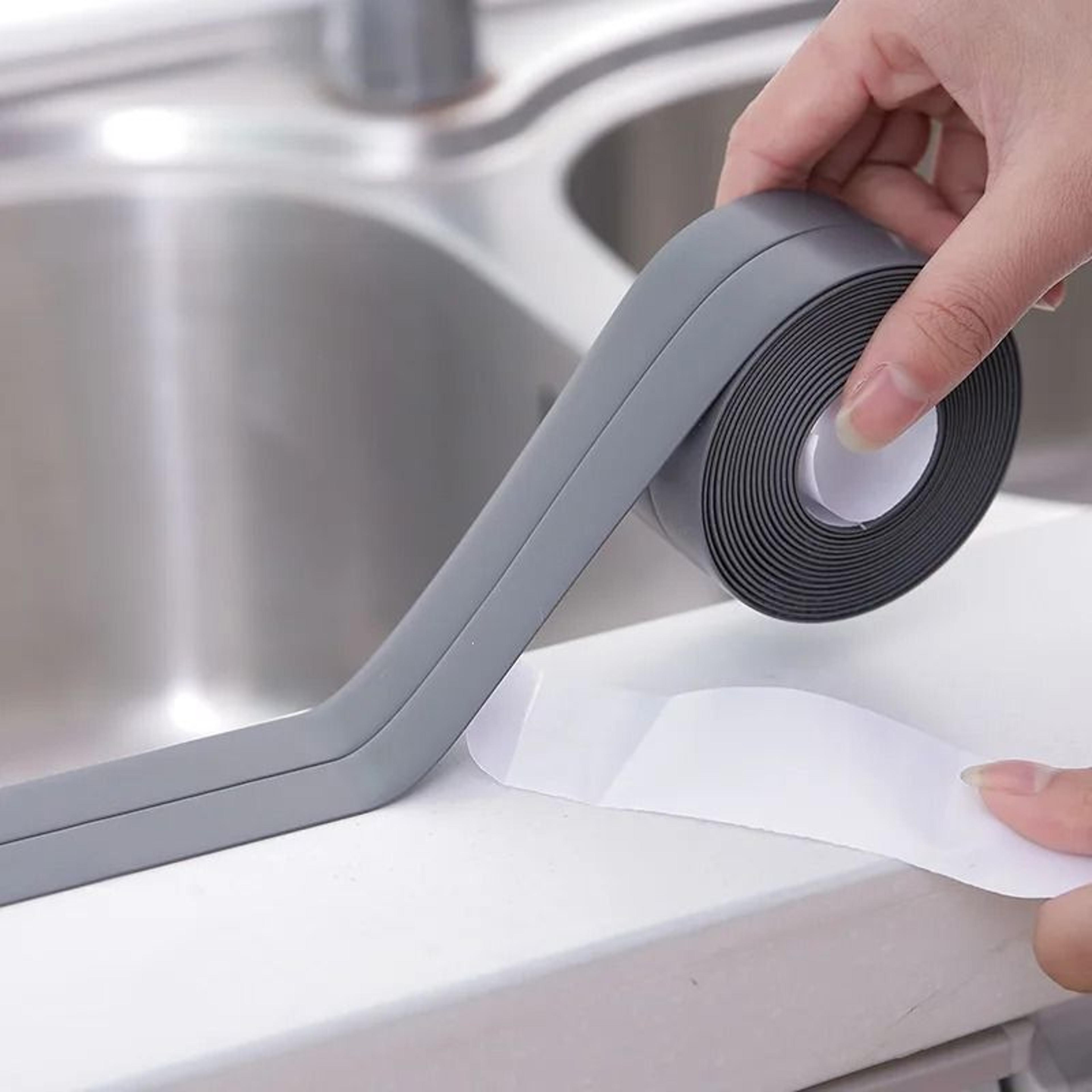 grey waterproof sealing caulk strip tape kitchen sink bathroom gap sticker