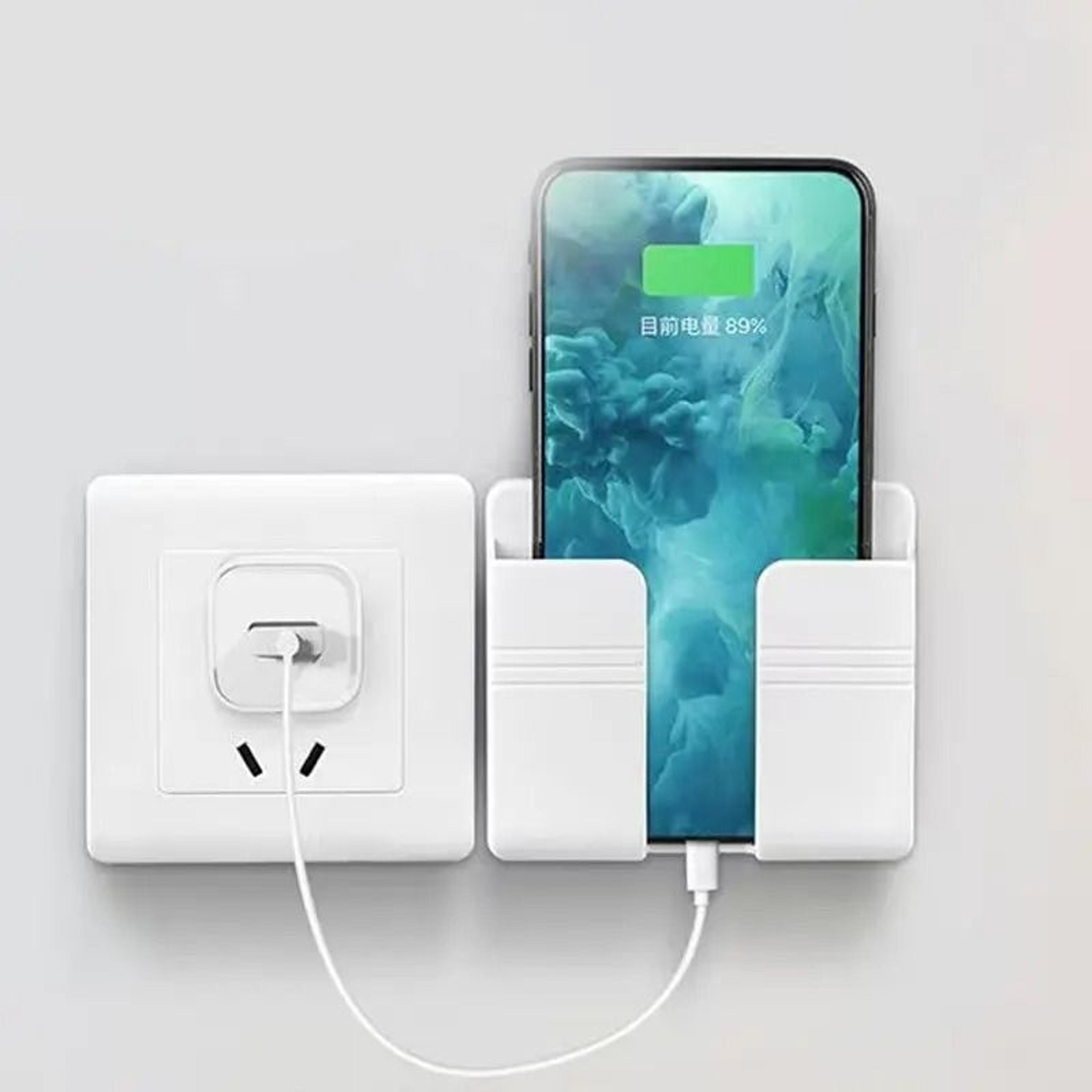 wall mount phone holder punch free charging cradle remote control box