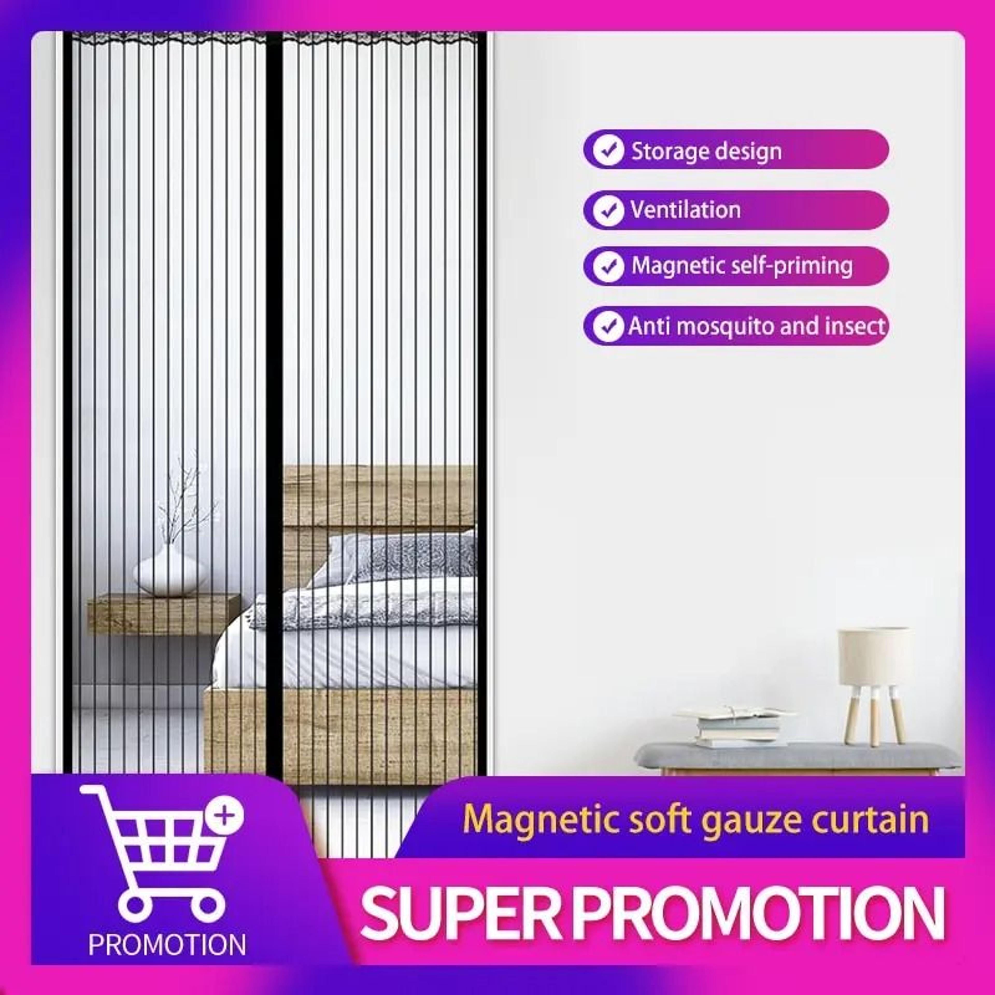 100x210cm magnetic screen door mesh net hands free bug mosquito fly curtain