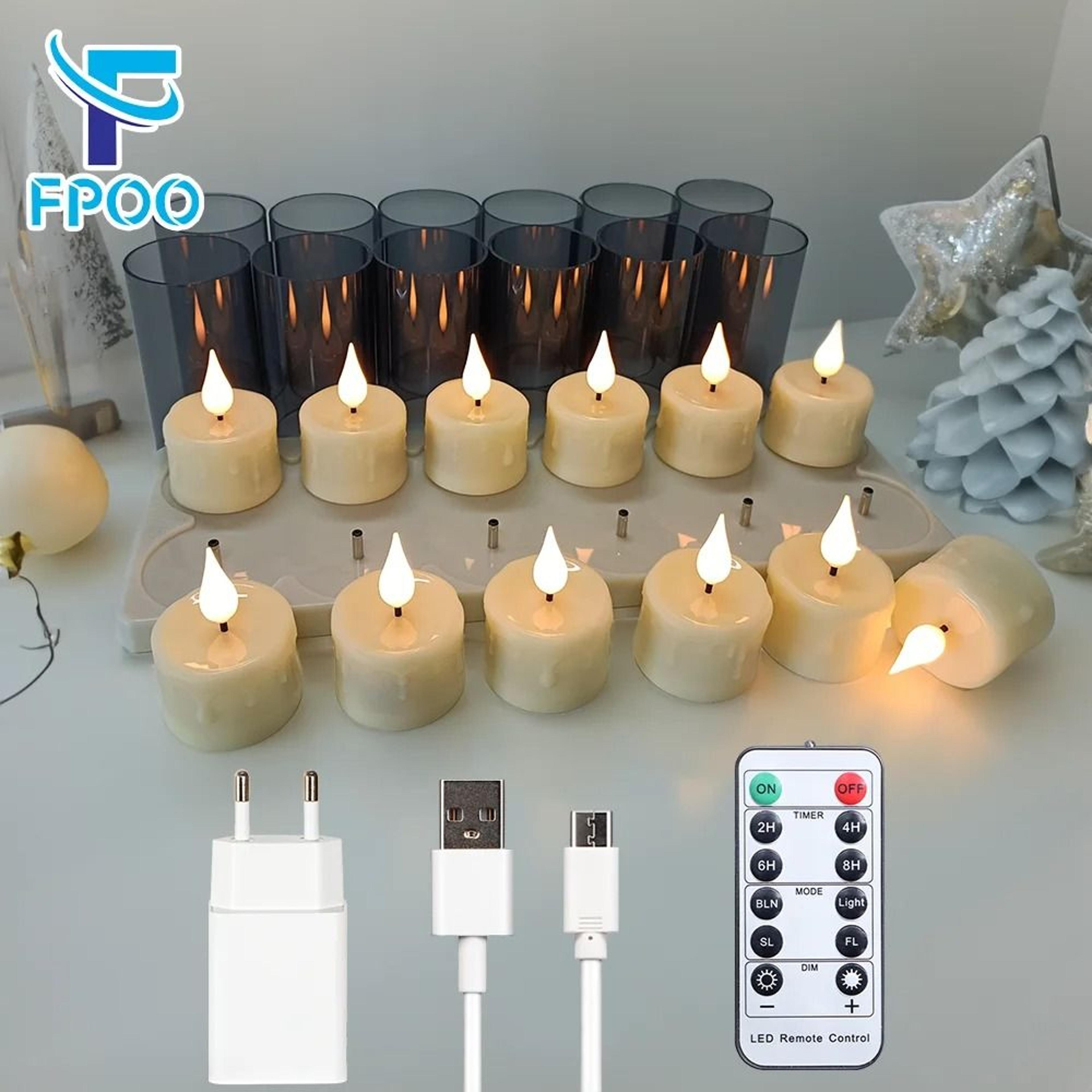 rechargeable led candle lamp set remote control flameless ambiance light