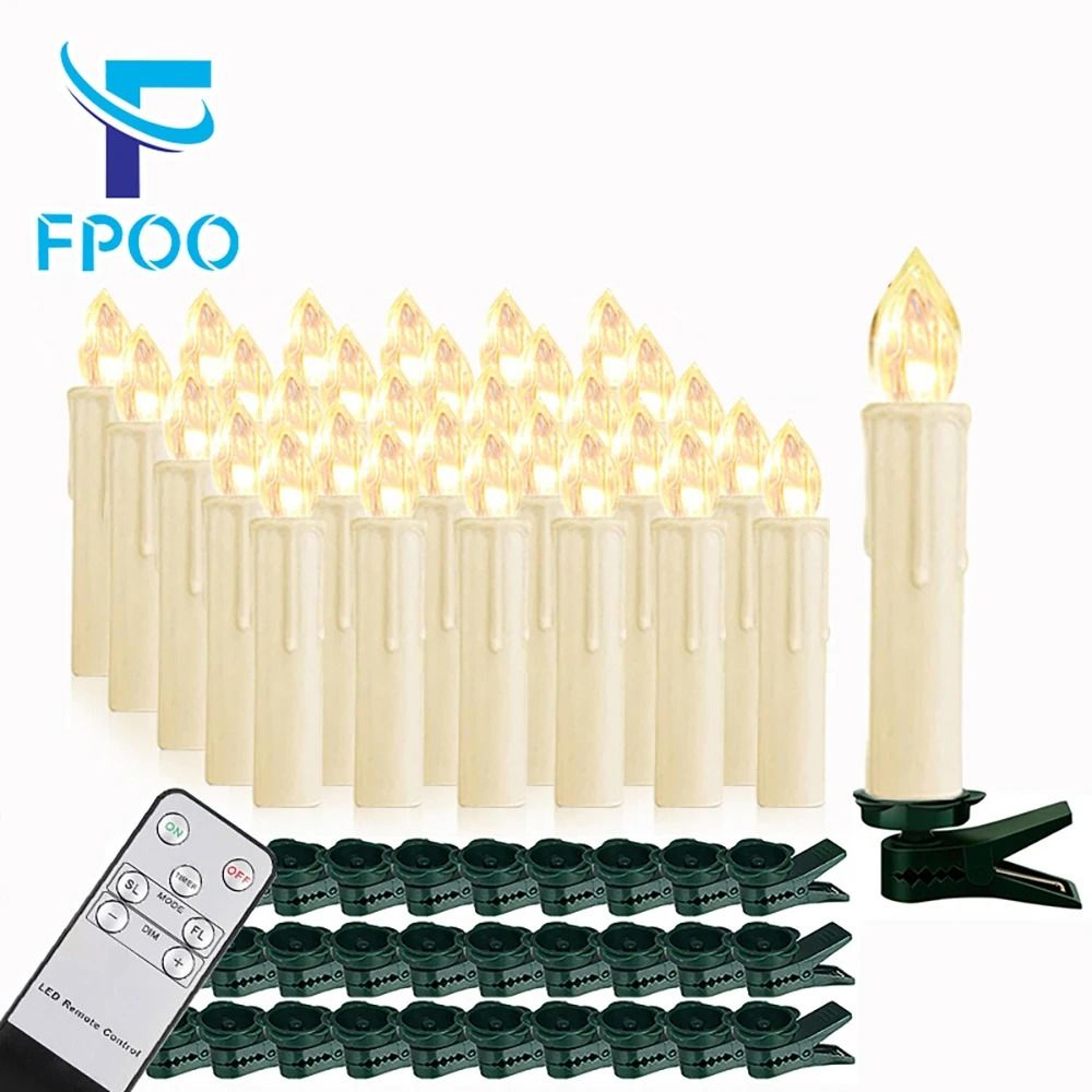 waterproof outdoor led candle lights remote timer flickering clip lamps set