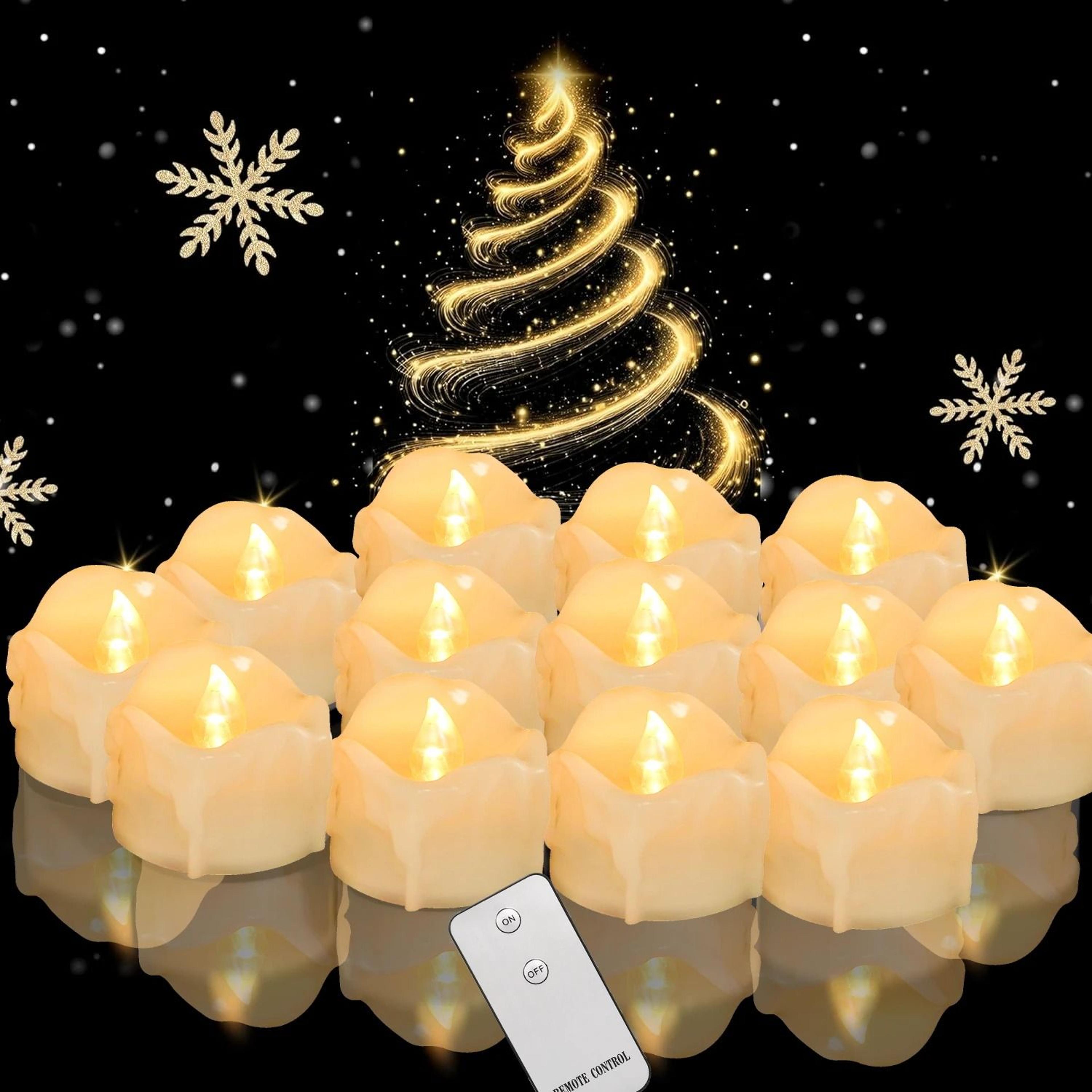 drip wax led tea light flameless candles remote control timer halloween decor