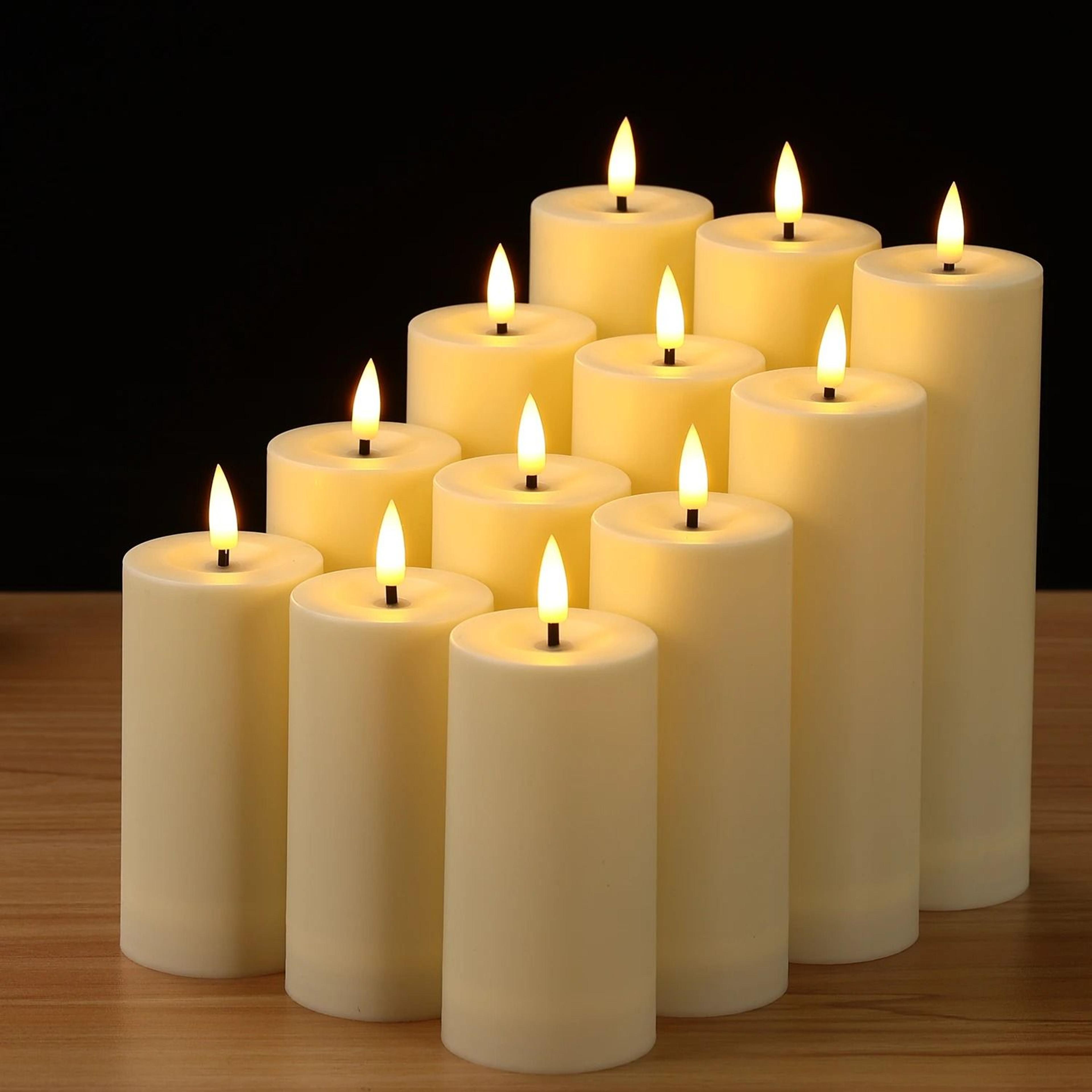 12pcs waterproof outdoor led flameless candles tea lights remote timer set