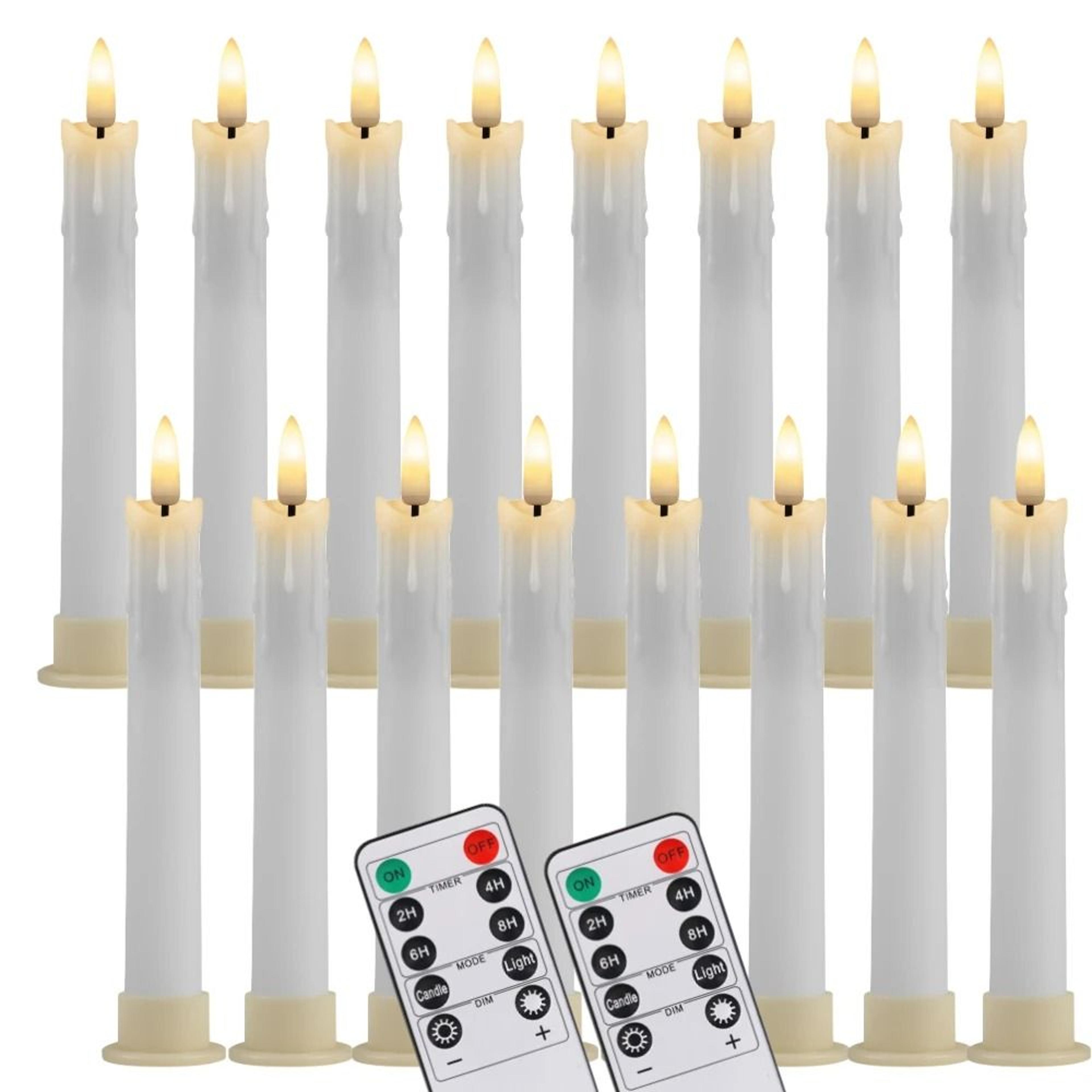6.6 inch led flameless taper candles remote flickering window candlesticks