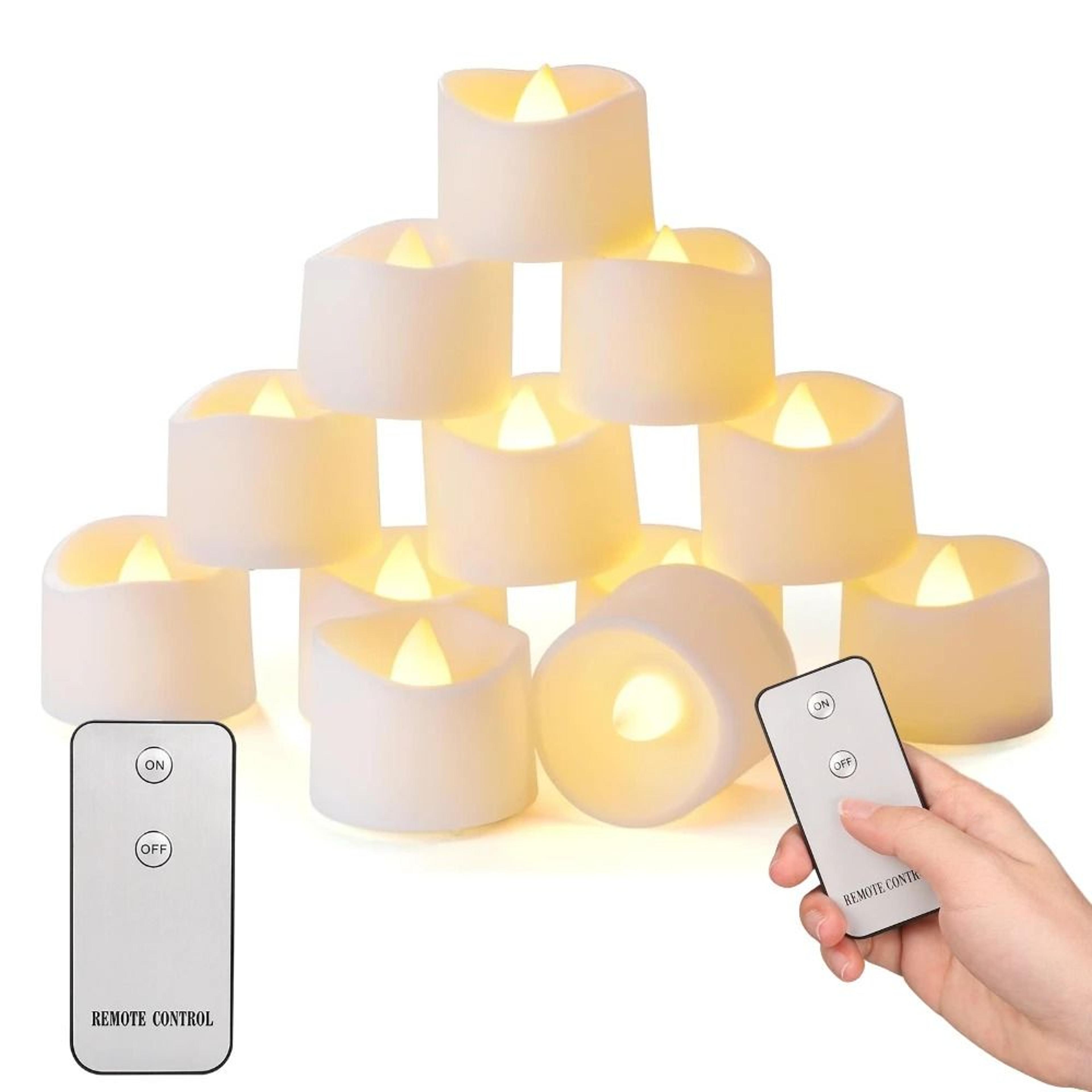 flameless flickering led tea lights remote control creative wishing candles set