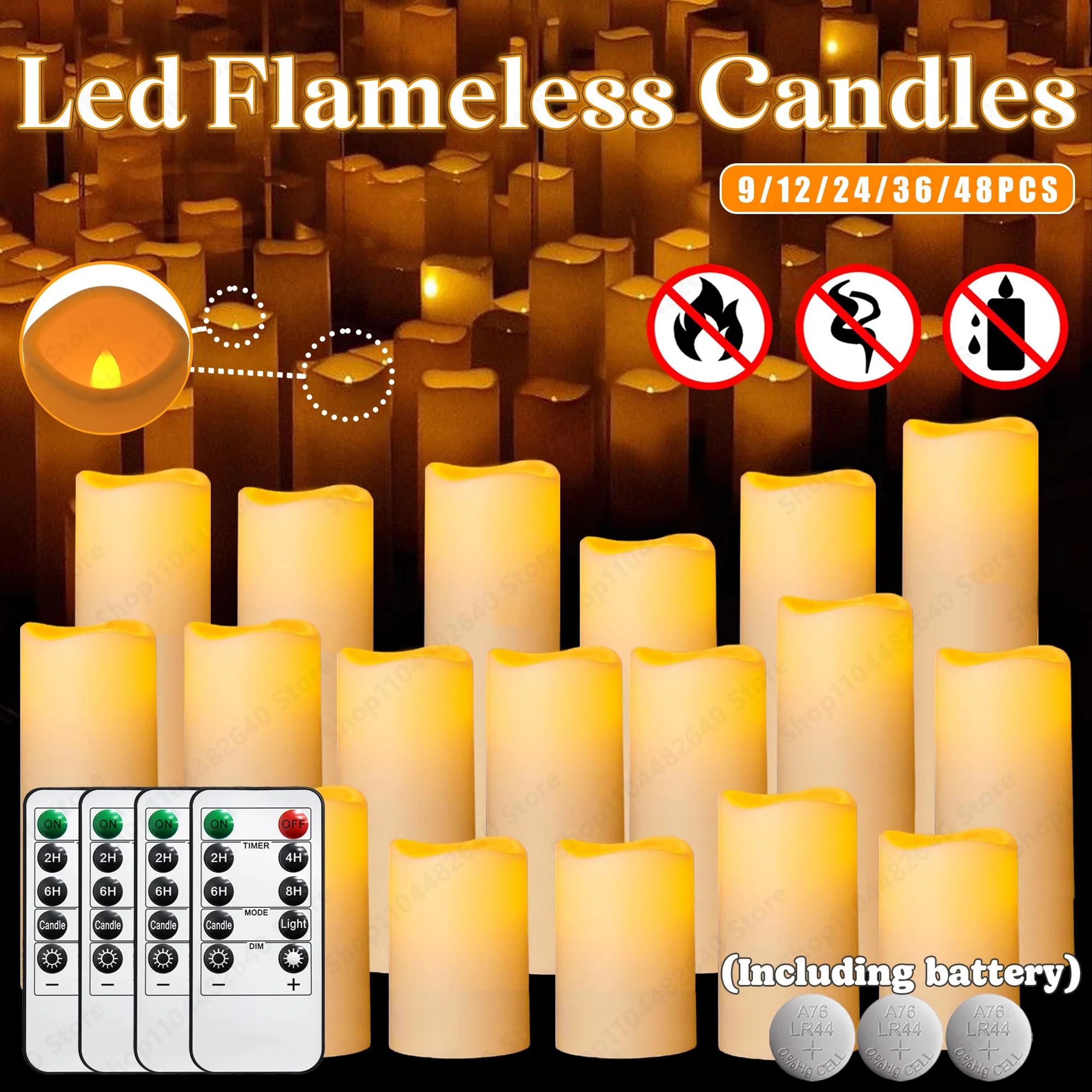 led flameless candles remote control electric flickering concert party decor