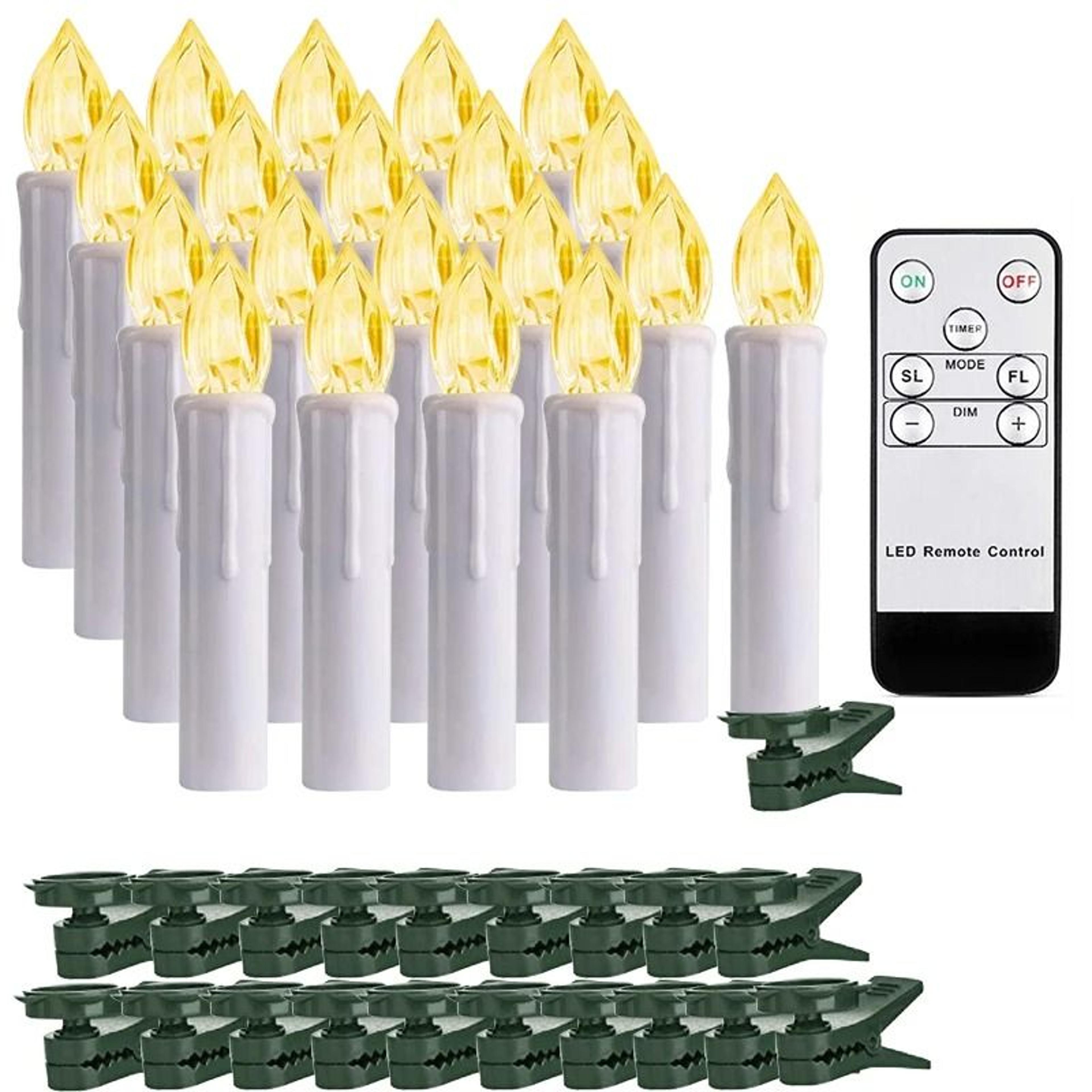 200 hours led candle remote timer flickering warm light tree decor set