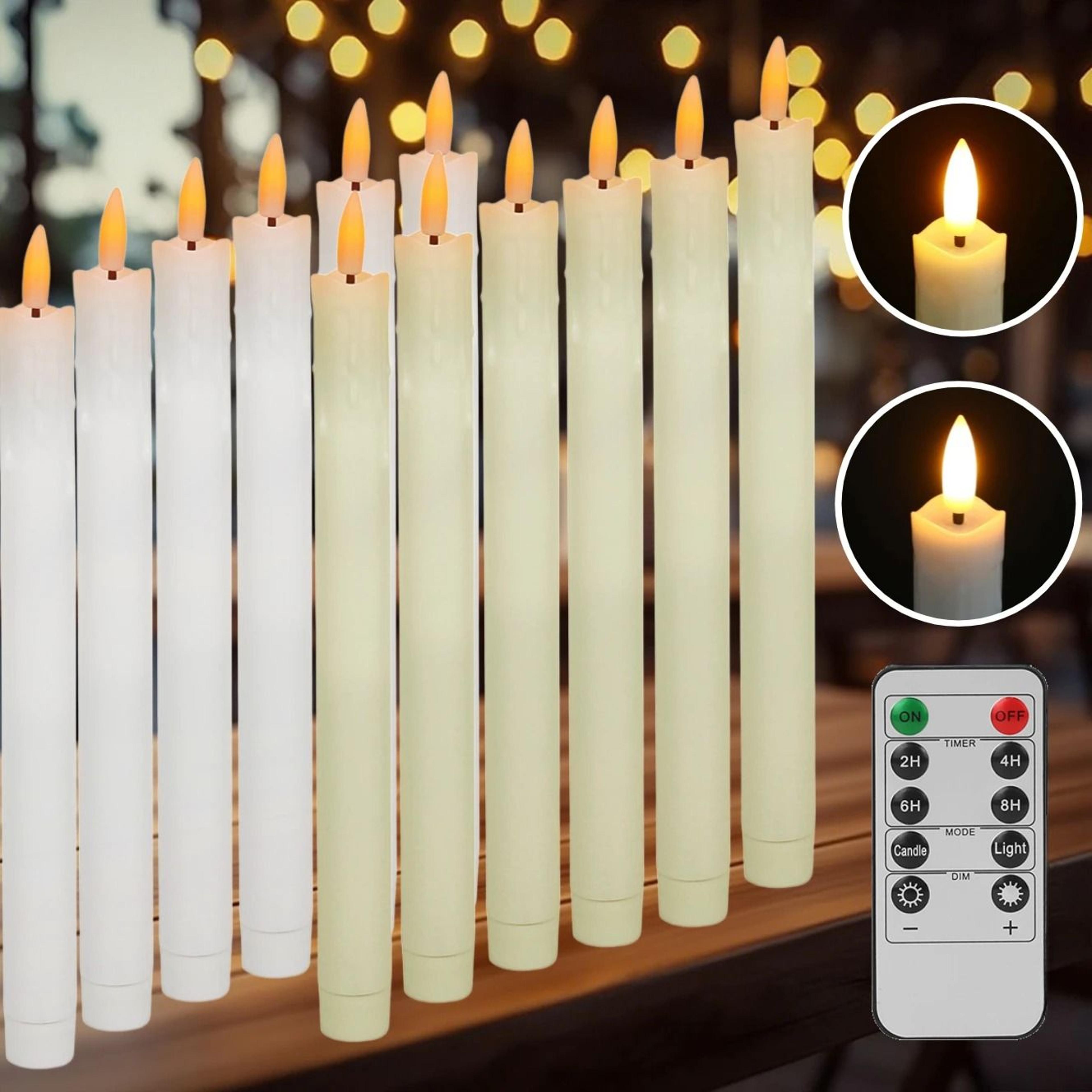 10.6inch flameless taper candles remote control battery led candlesticks set