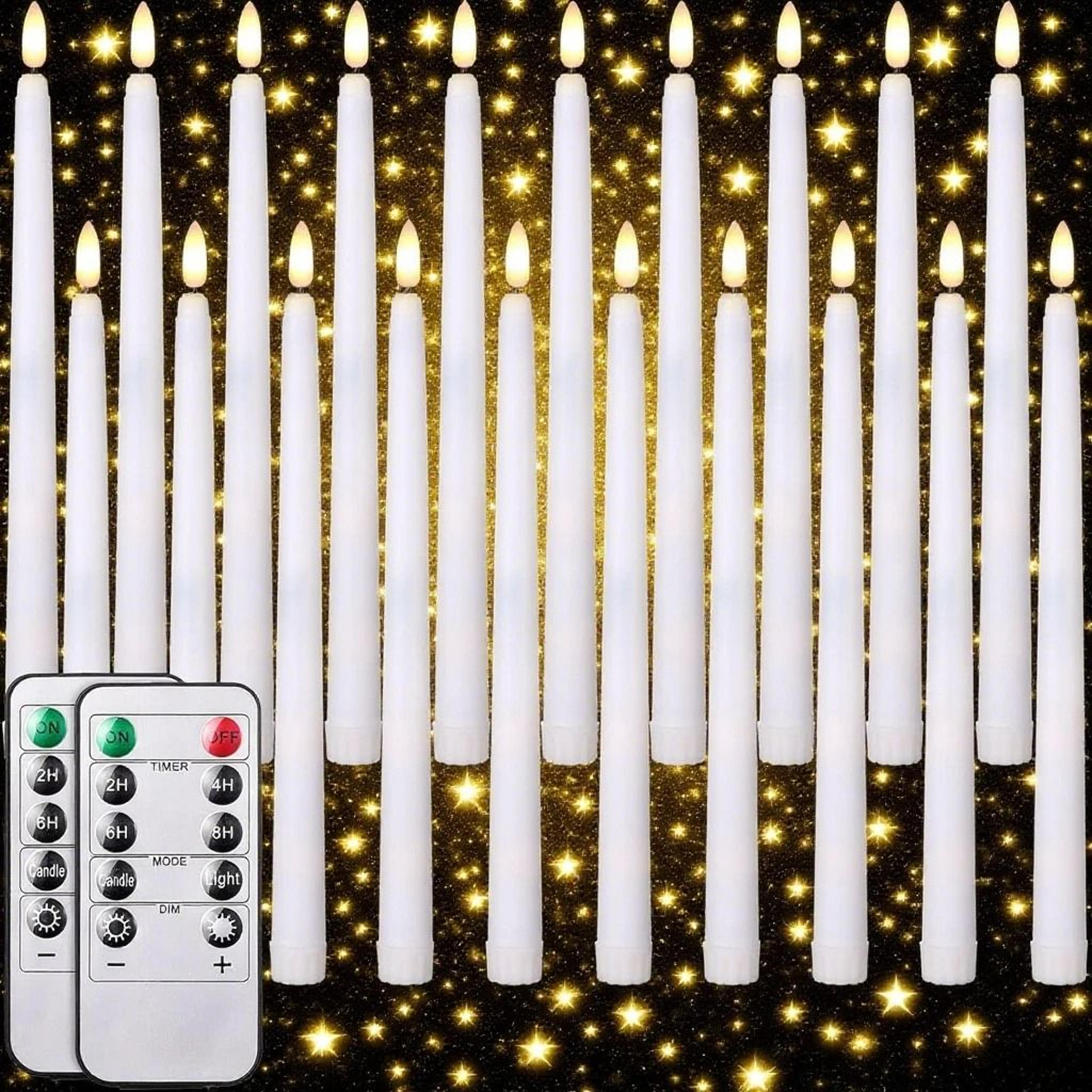 3d flame flickering taper led candles remote timer flameless candlesticks