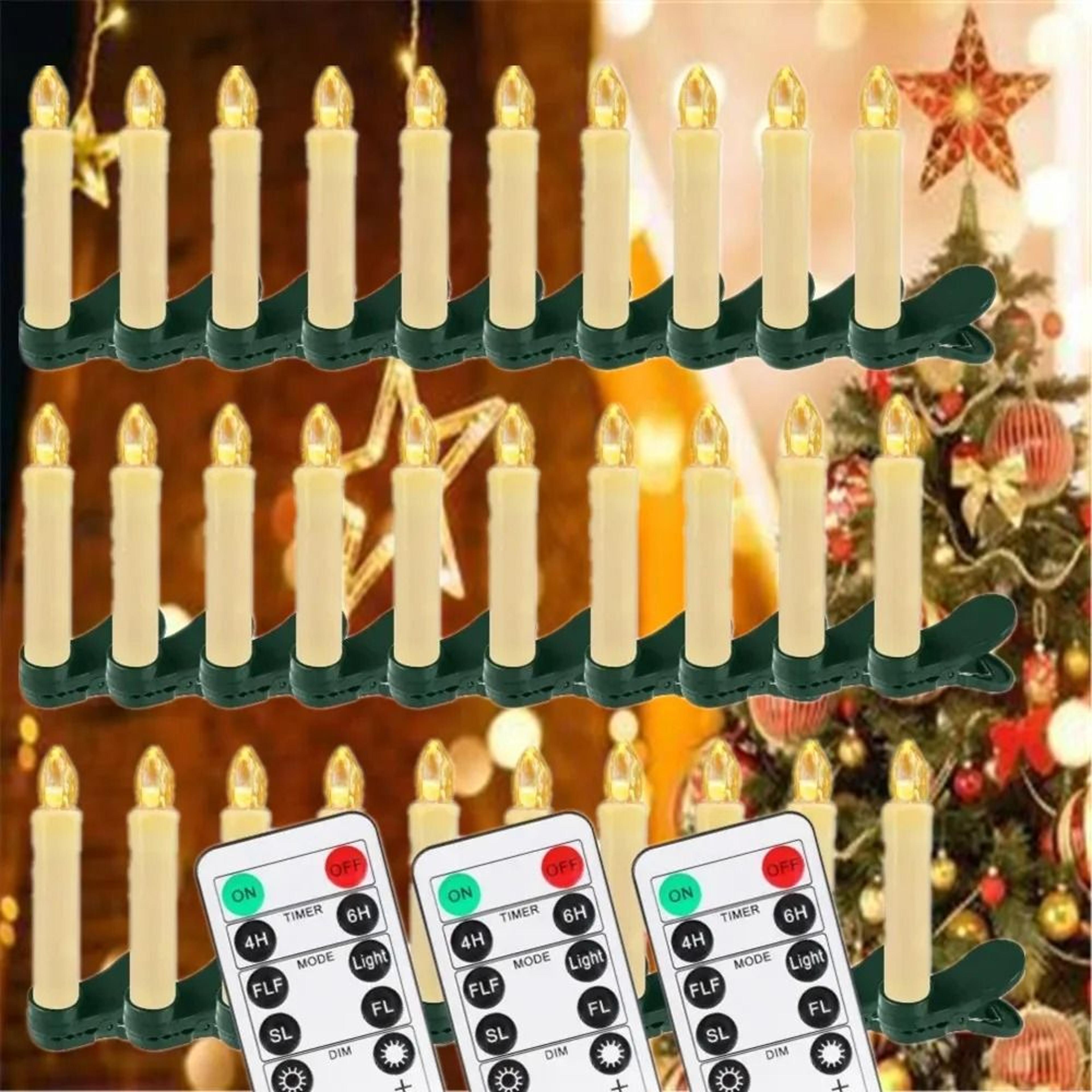 remote control led christmas tree clip taper candles flameless lights set
