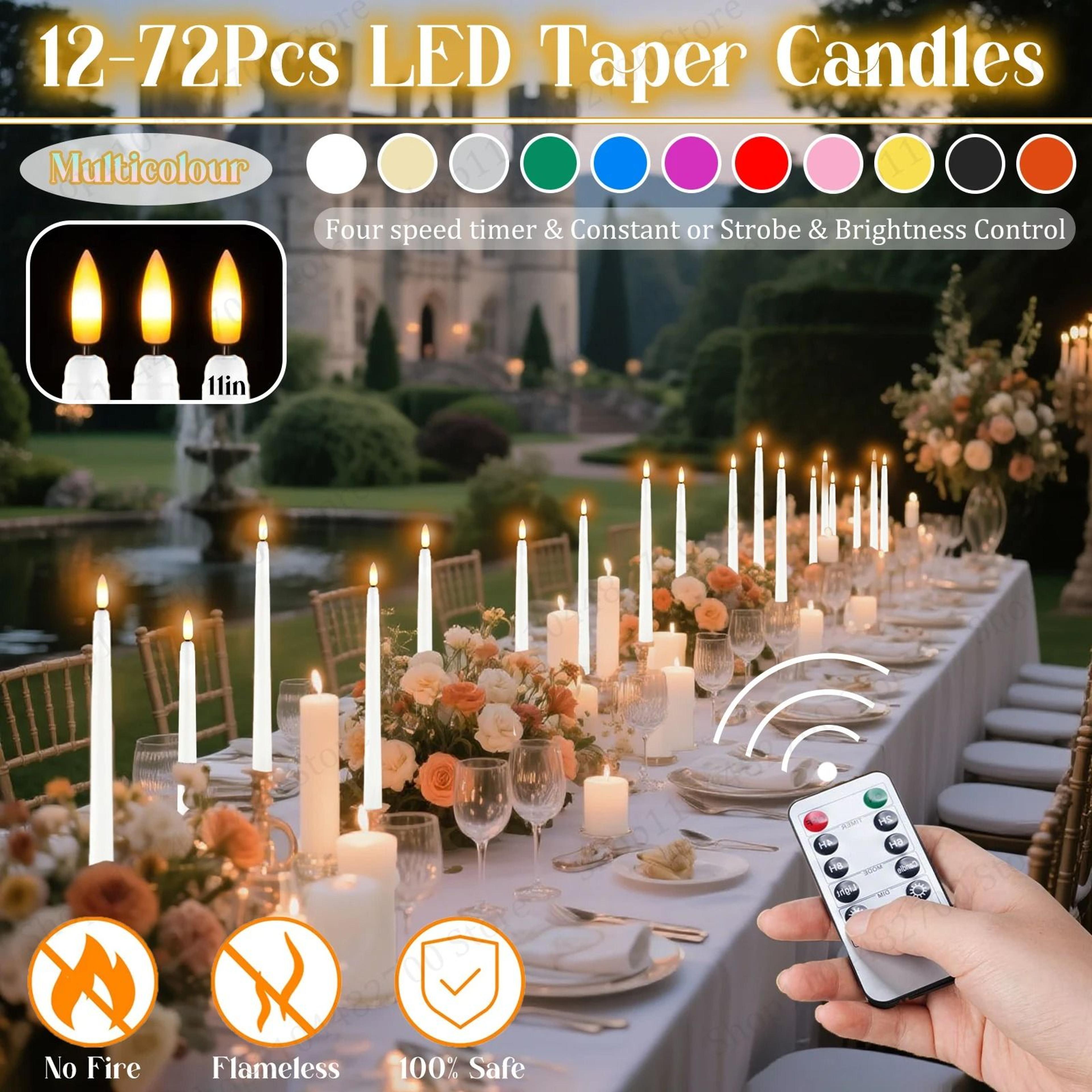 bulk led wedding taper candles remote control flickering flameless candlesticks