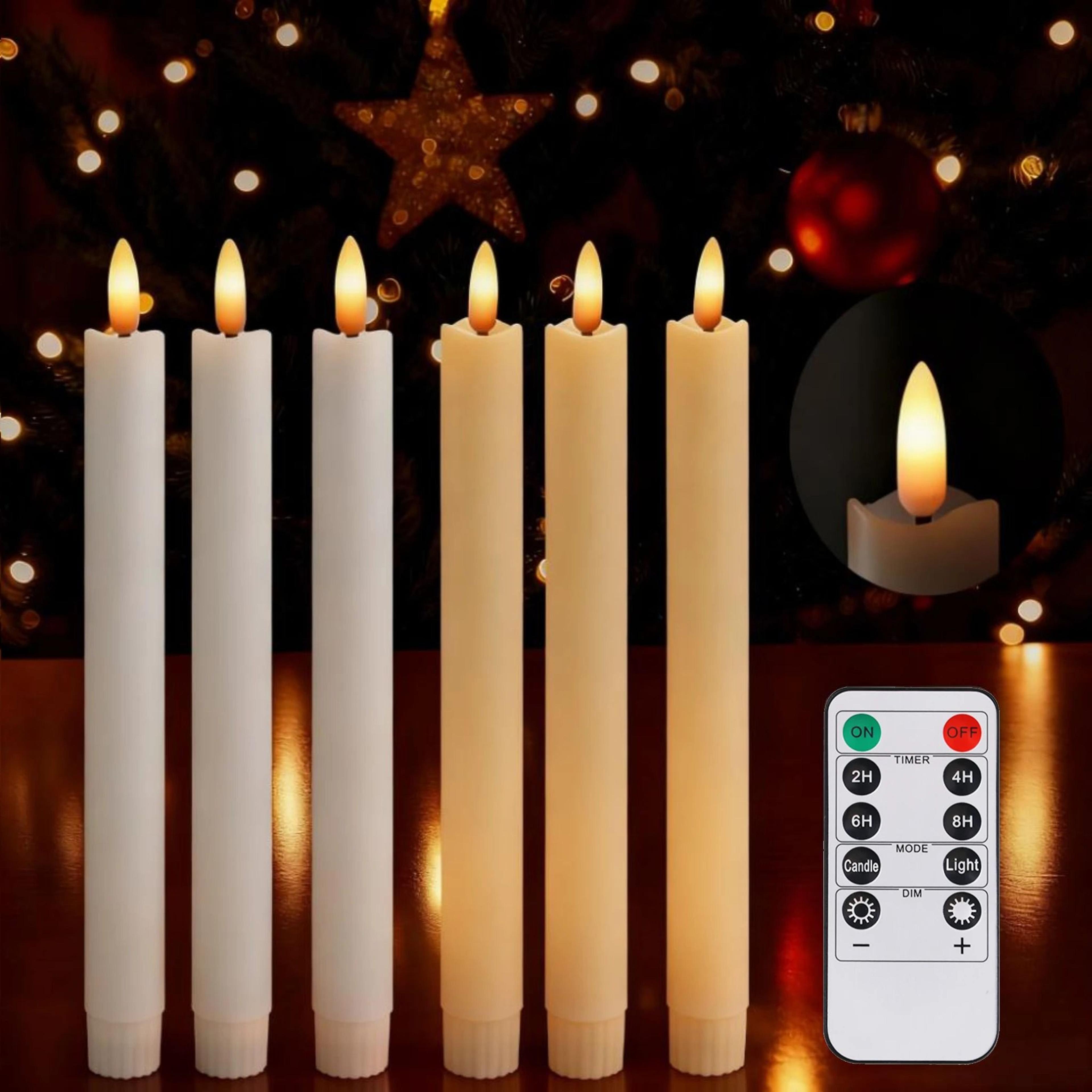 6 pack remote control led flameless decorative candles battery timer set