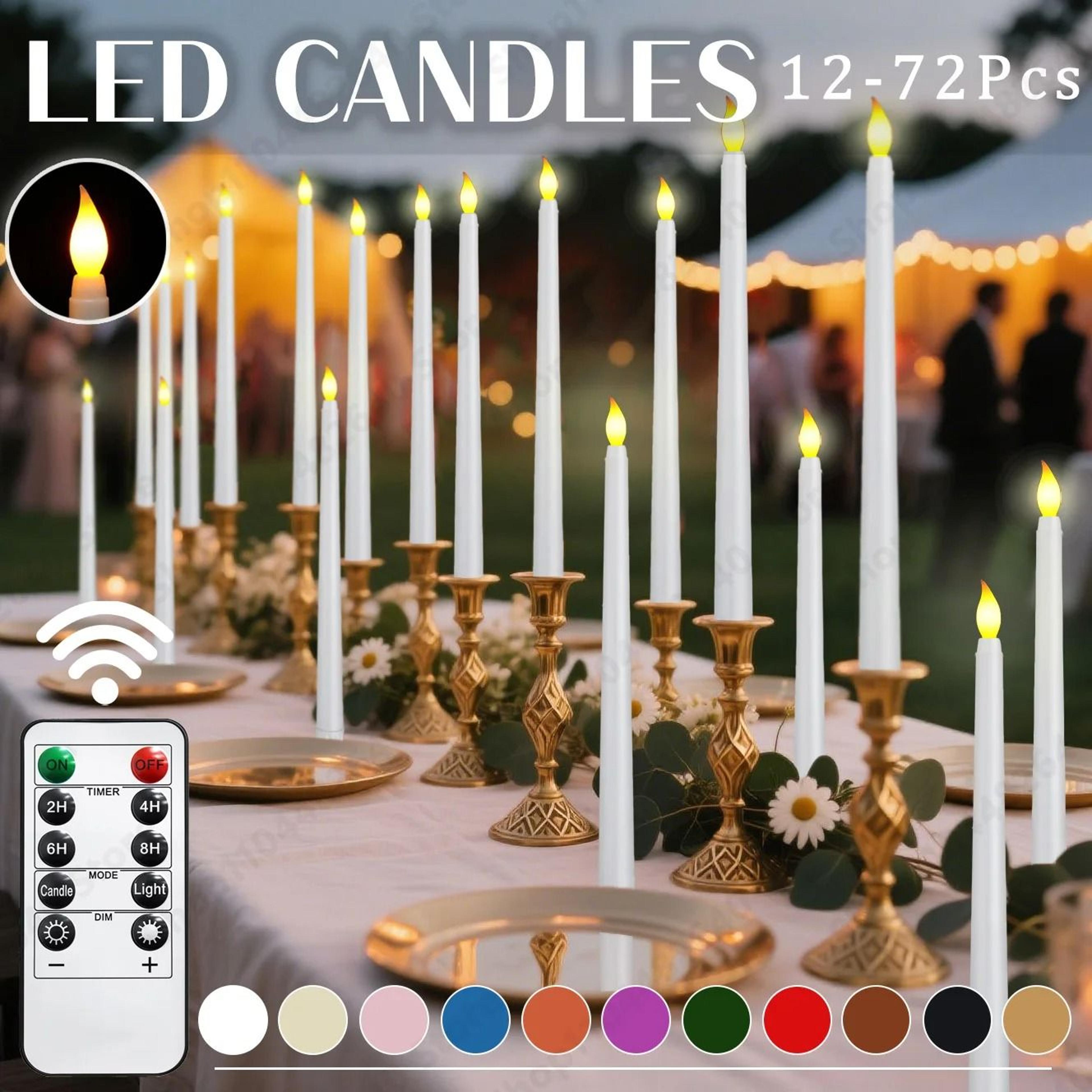 bulk flickering led flameless taper candles remote control wedding christmas set