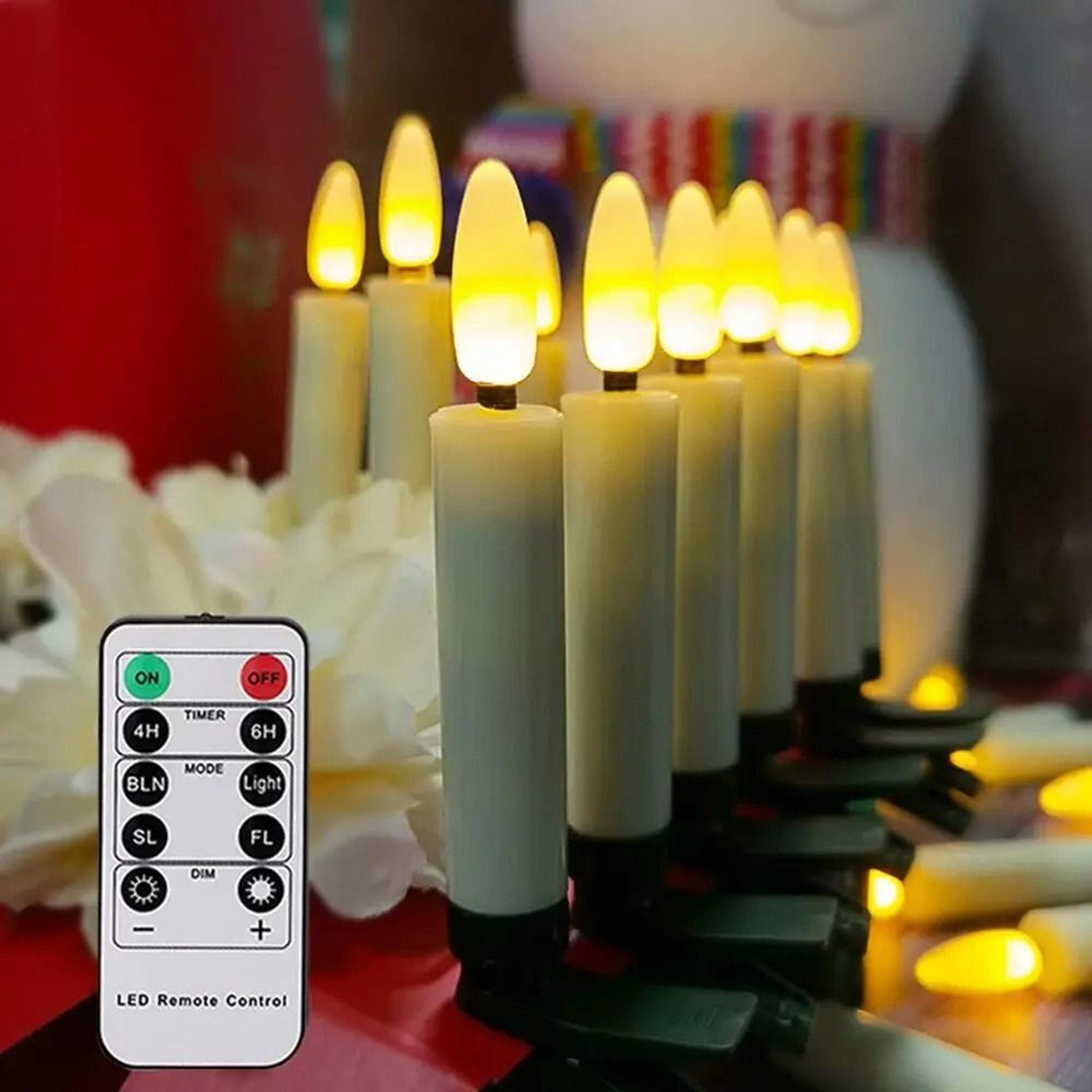 led christmas tree clip candles remote control flickering 3d wick taper lights