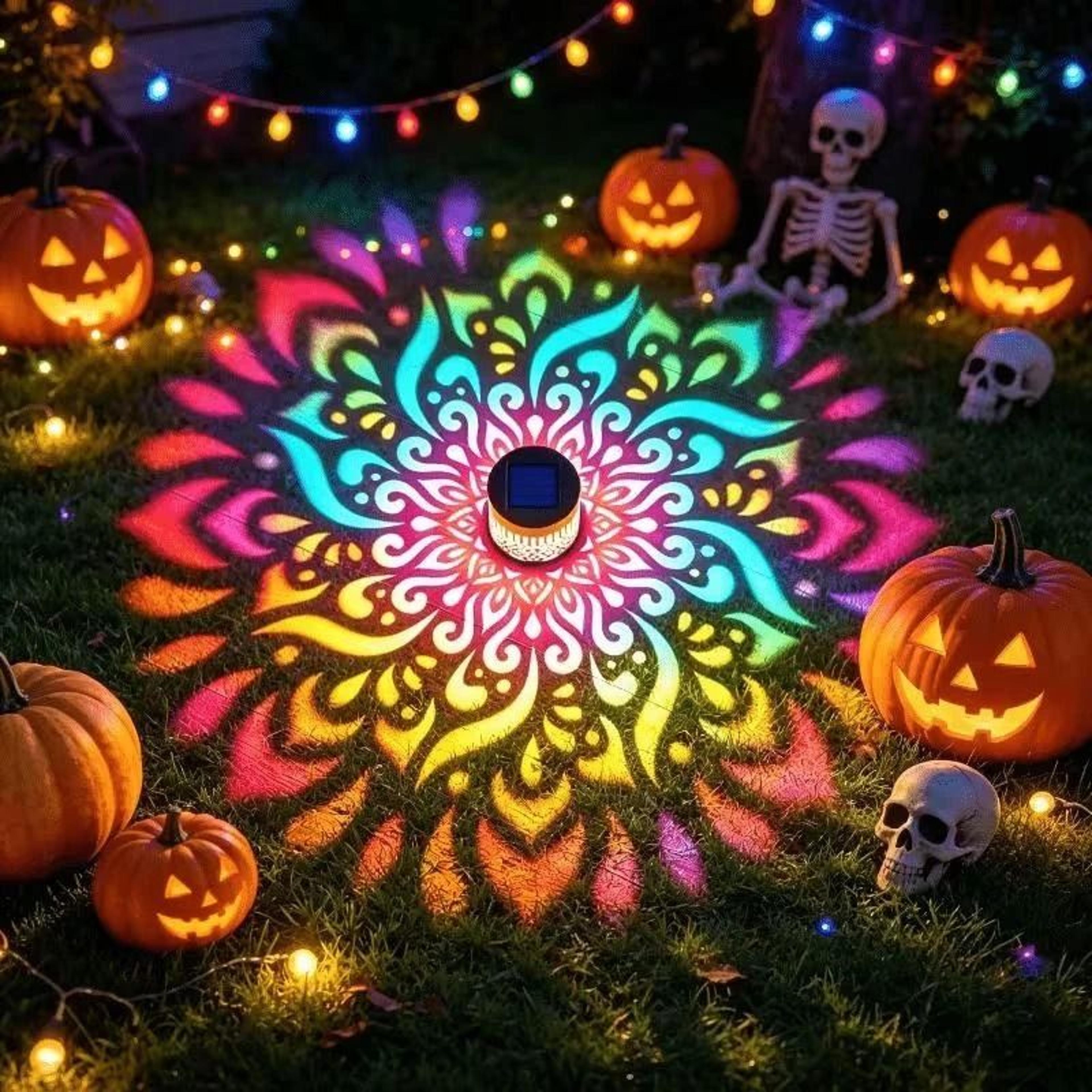 7 color solar datura flower wall lights waterproof garden courtyard party lamp