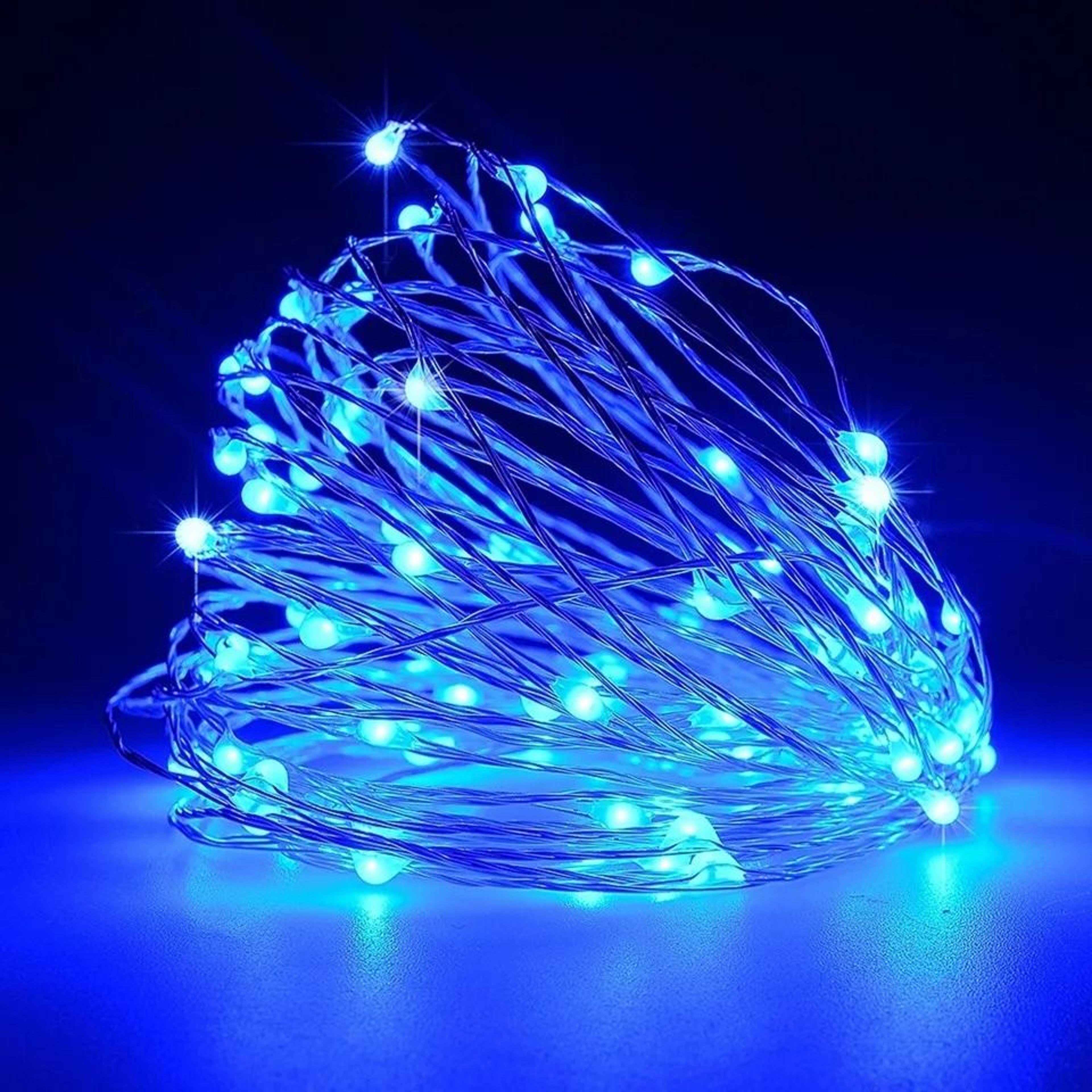 dimmable blue led solar string lights outdoor waterproof fairy christmas garland