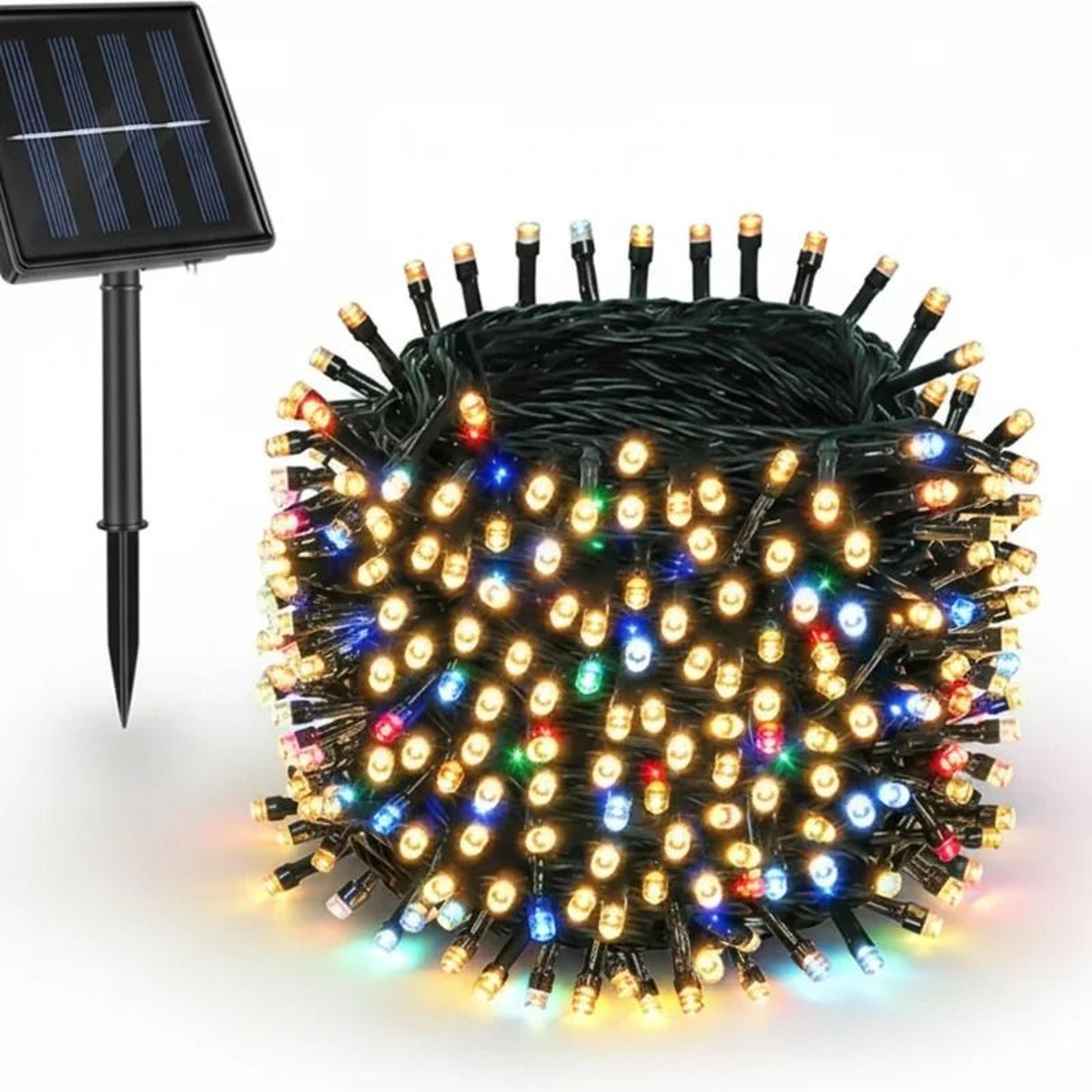 solar outdoor fairy string lights 8 modes waterproof led christmas garden decor